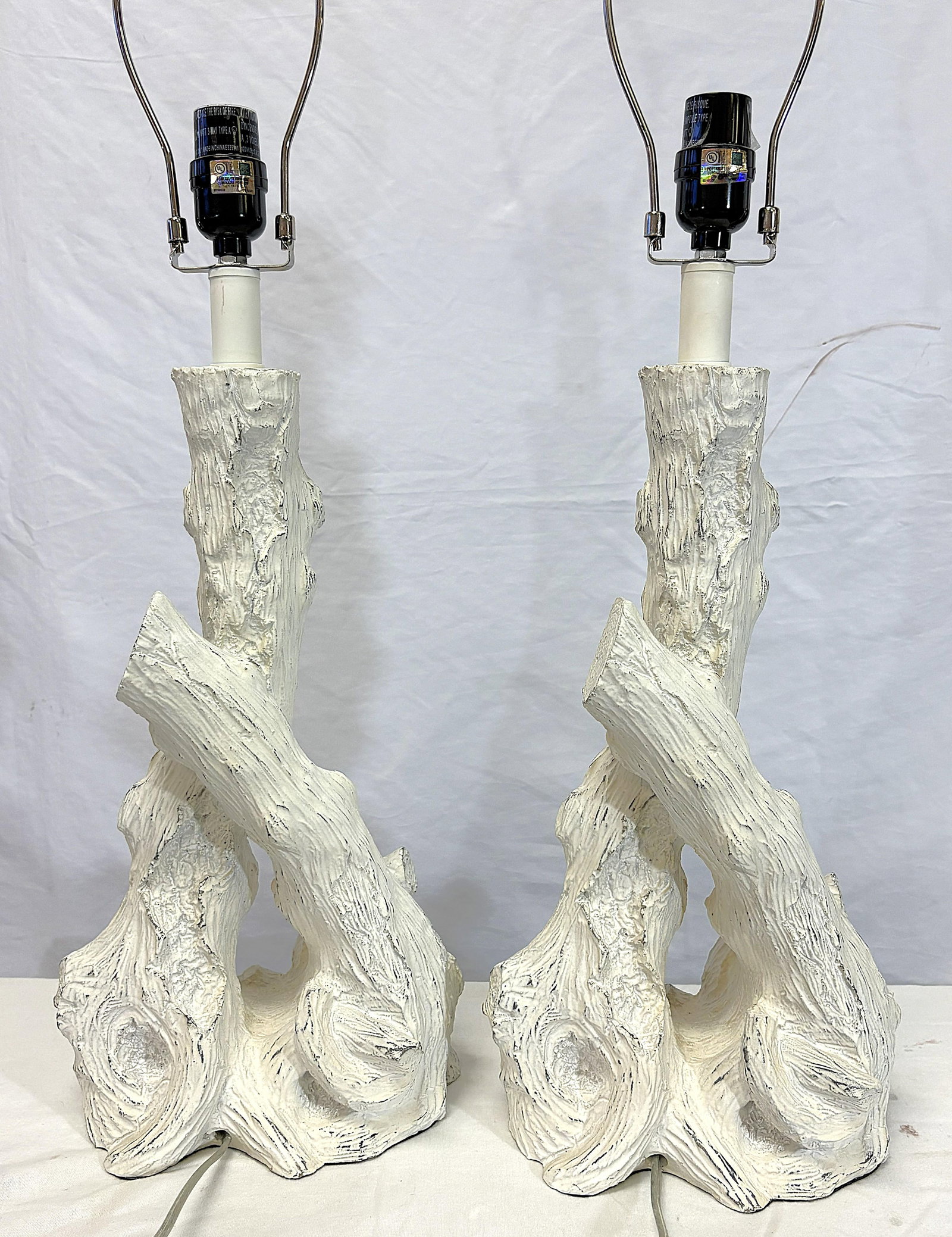 Italian Style Faux Bois Table Lamps- A Pair - 9