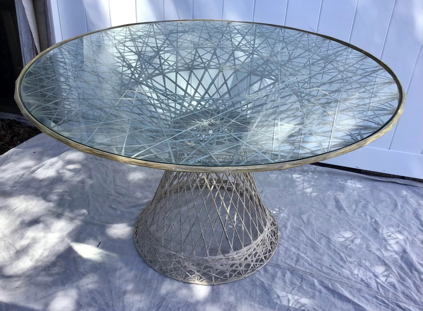 Mid Century Spun Fiberglass Patio Dining Table - 4