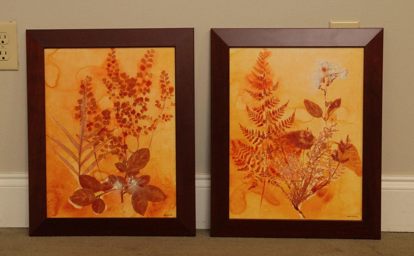 Botanical Ink-Wash Paintings - A Pair - 2