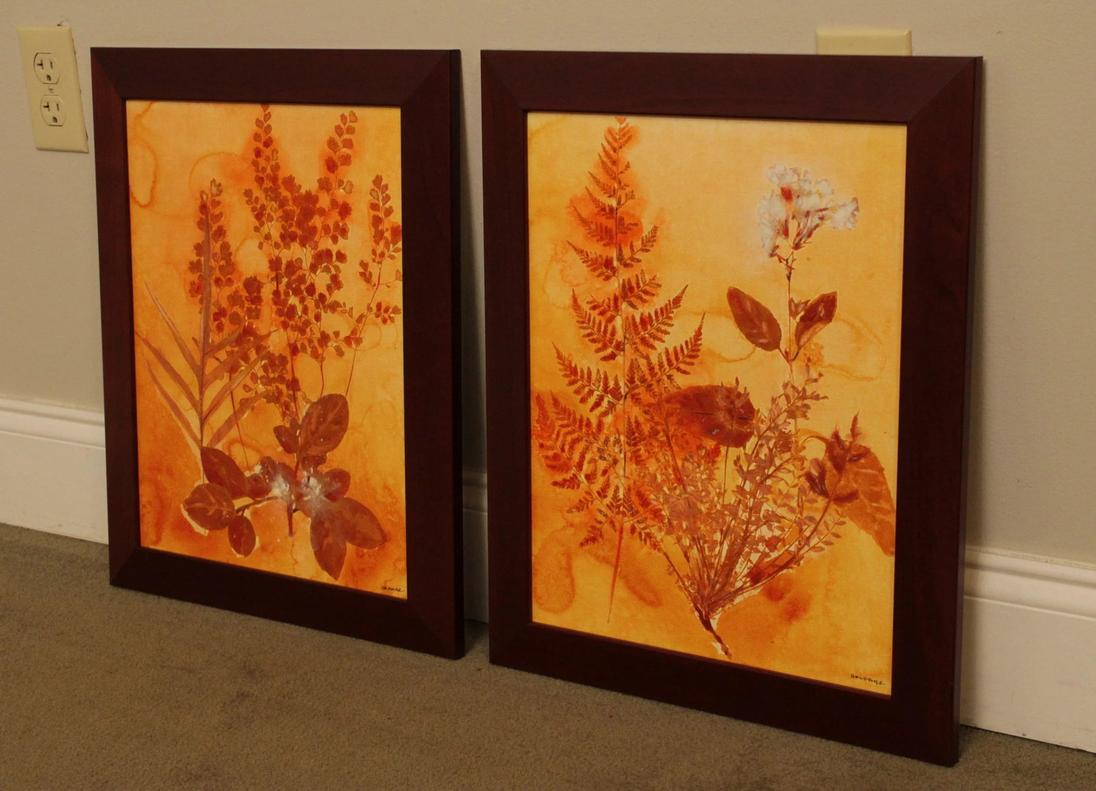 Botanical Ink-Wash Paintings - A Pair - 3