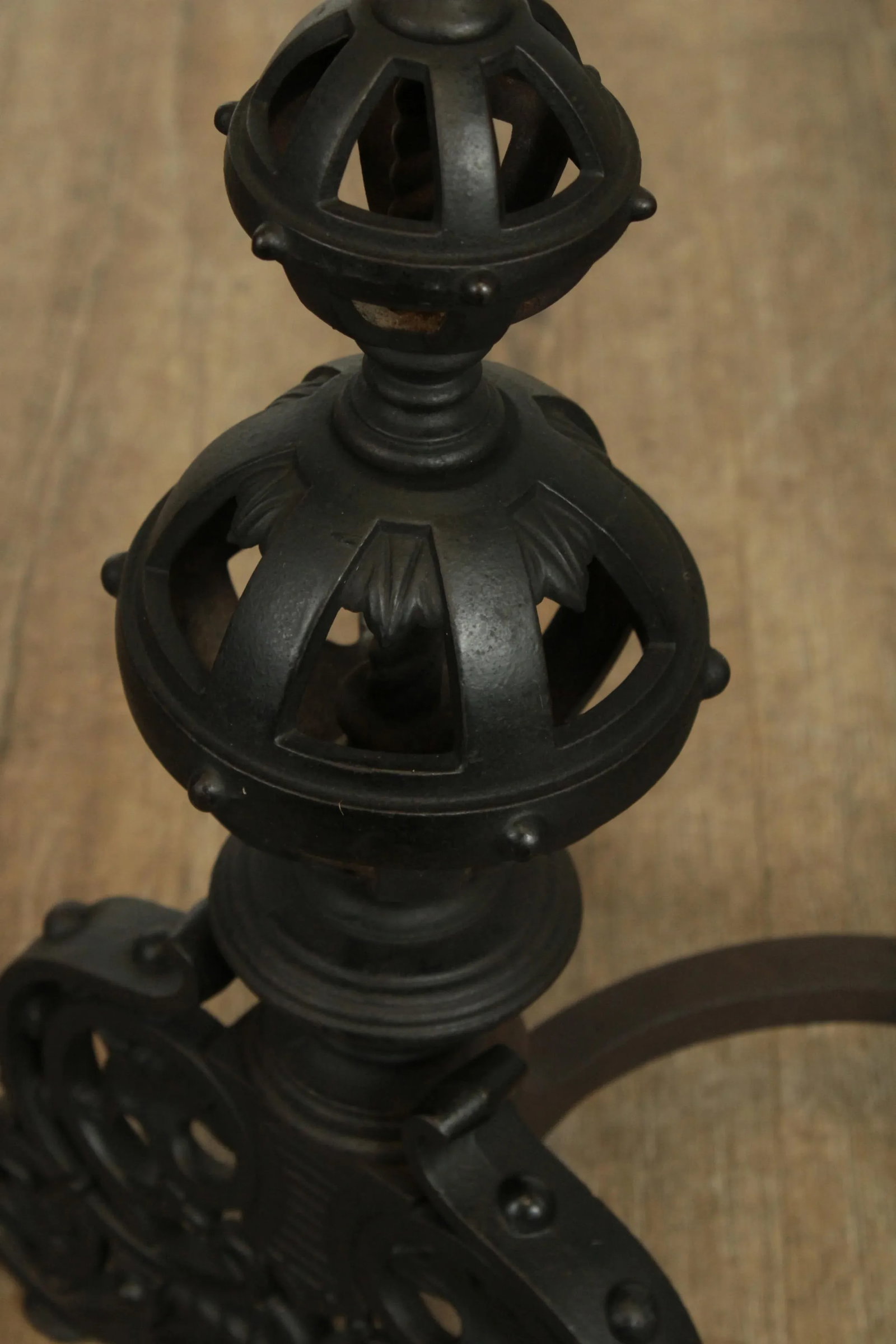 Bradley & Hubbard Antique Cast Iron Andirons # 9518 - A Pair - 10