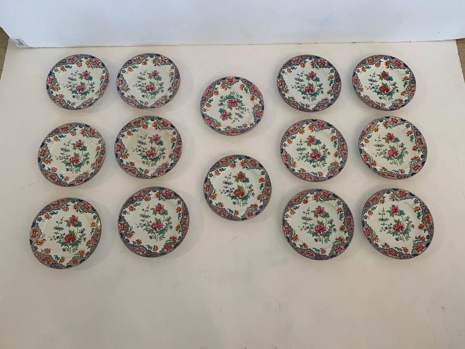Antique English Spode Round Plates -Set of 14 - 8