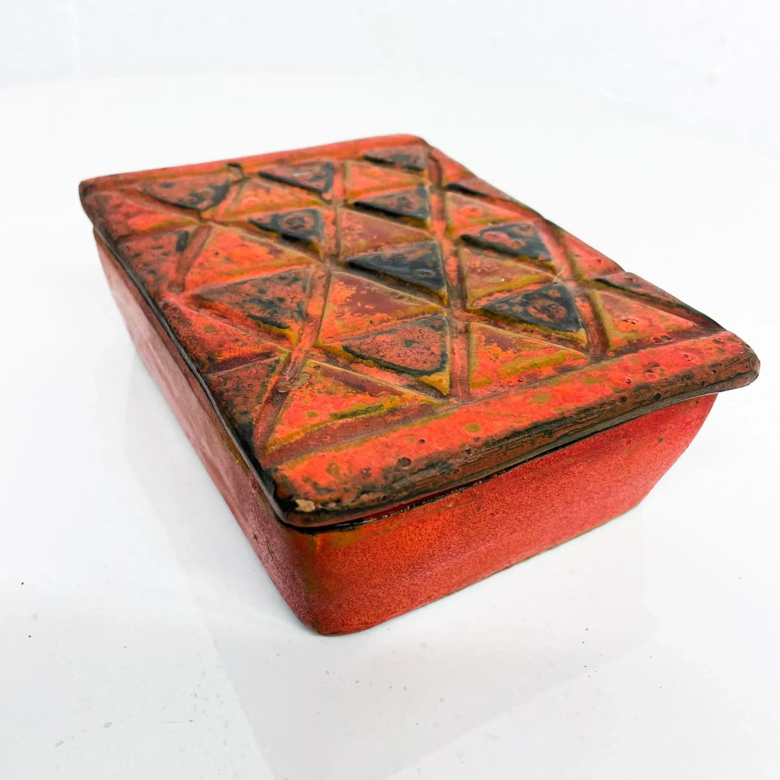 1960s Bitossi Aldo Londi Italian Red Ceramic Box Italy - 3