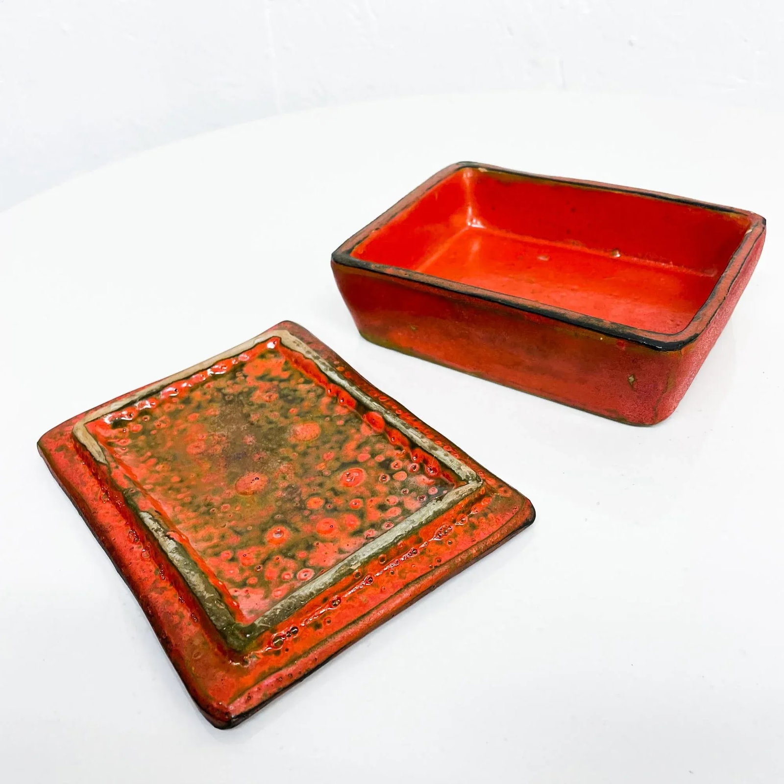 1960s Bitossi Aldo Londi Italian Red Ceramic Box Italy - 4