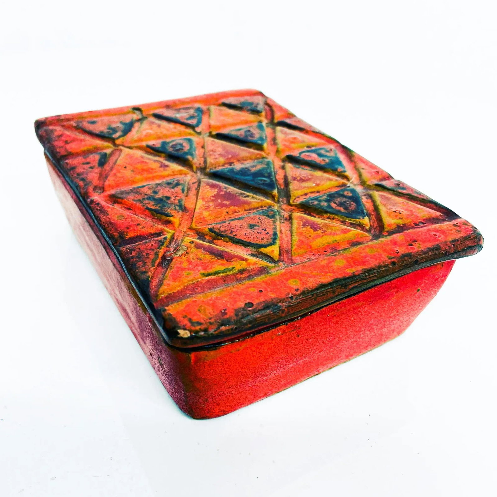 1960s Bitossi Aldo Londi Italian Red Ceramic Box Italy - 5
