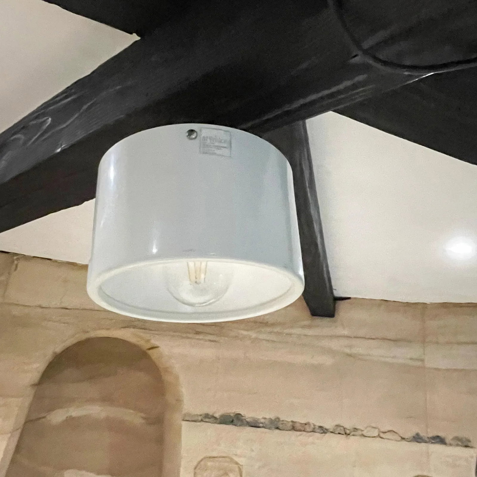 1950s Arteluce Flush Mount Ceiling Lamp Attributed to Sarfatti Italy - 2