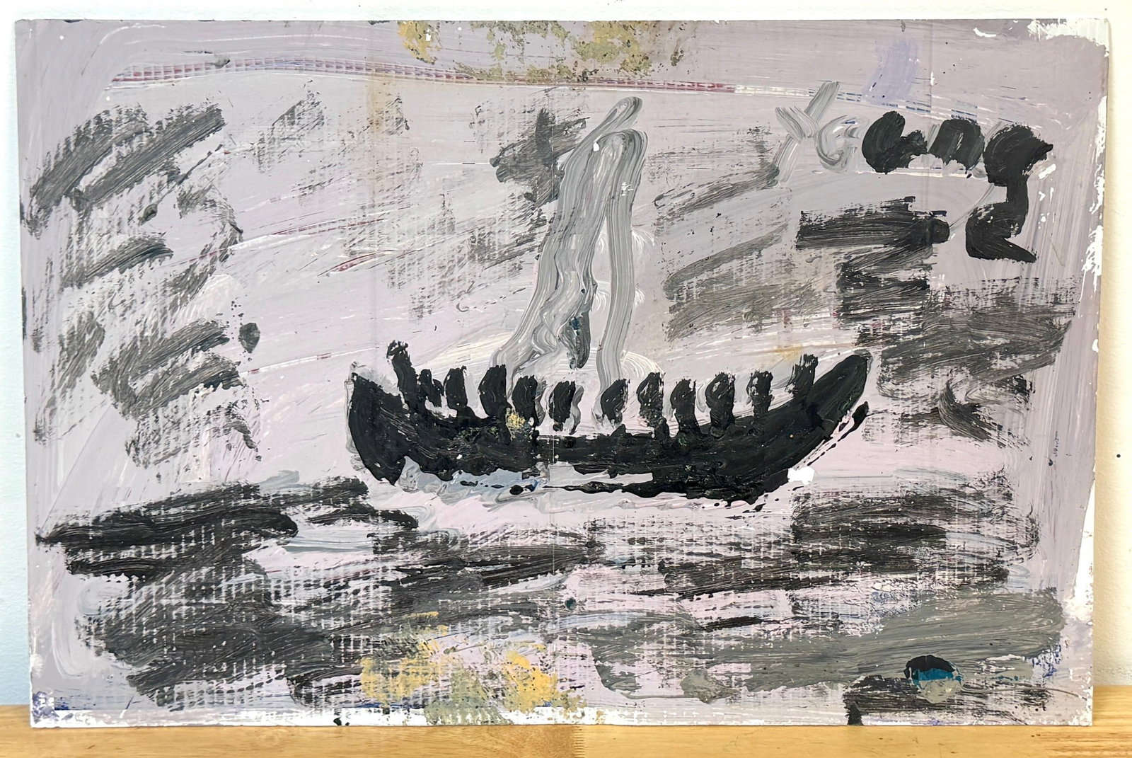 Purvis Young (1943–2010) Exodus Boat with Figures, Miami, 1980s - 2