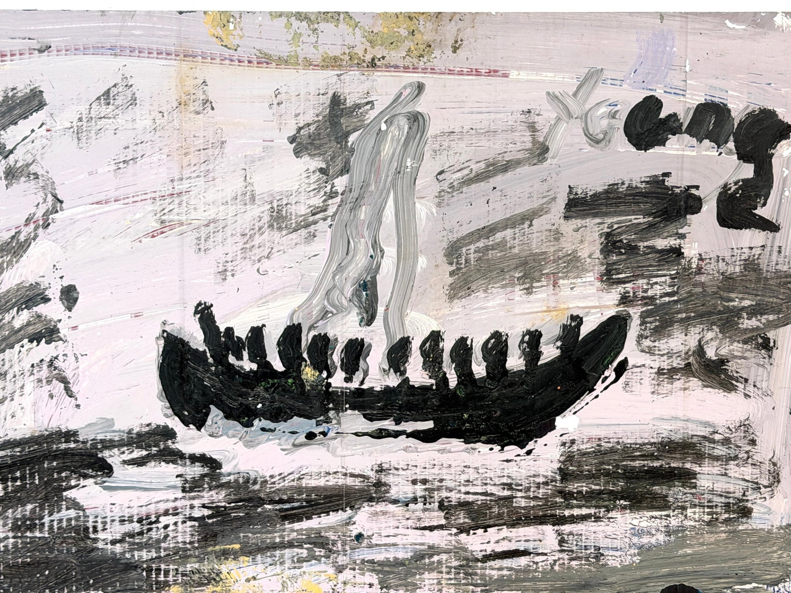 Purvis Young (1943–2010) Exodus Boat with Figures, Miami, 1980s - 3