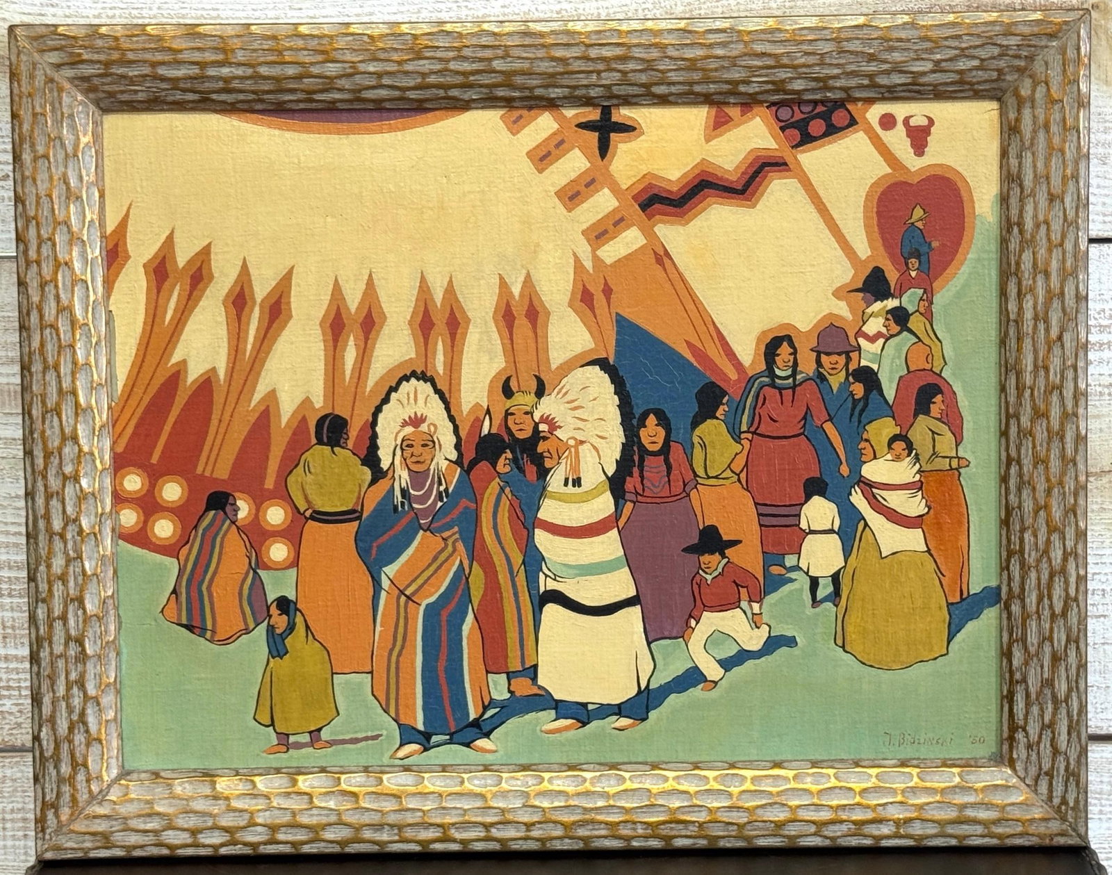 Joseph Bidzinski (American, 20th C.) Native American Ceremonial Procession, 1950 - 13