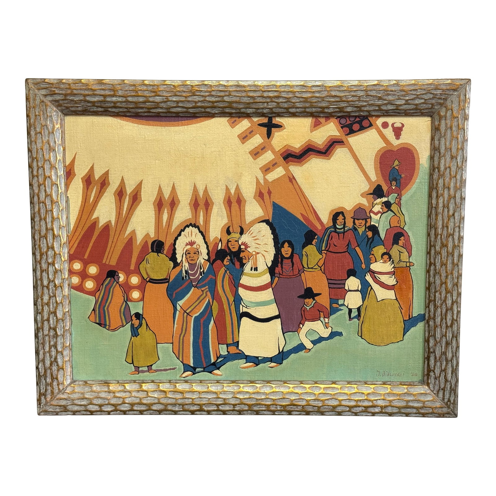 Joseph Bidzinski (American, 20th C.) Native American Ceremonial Procession, 1950 (1 of 13)