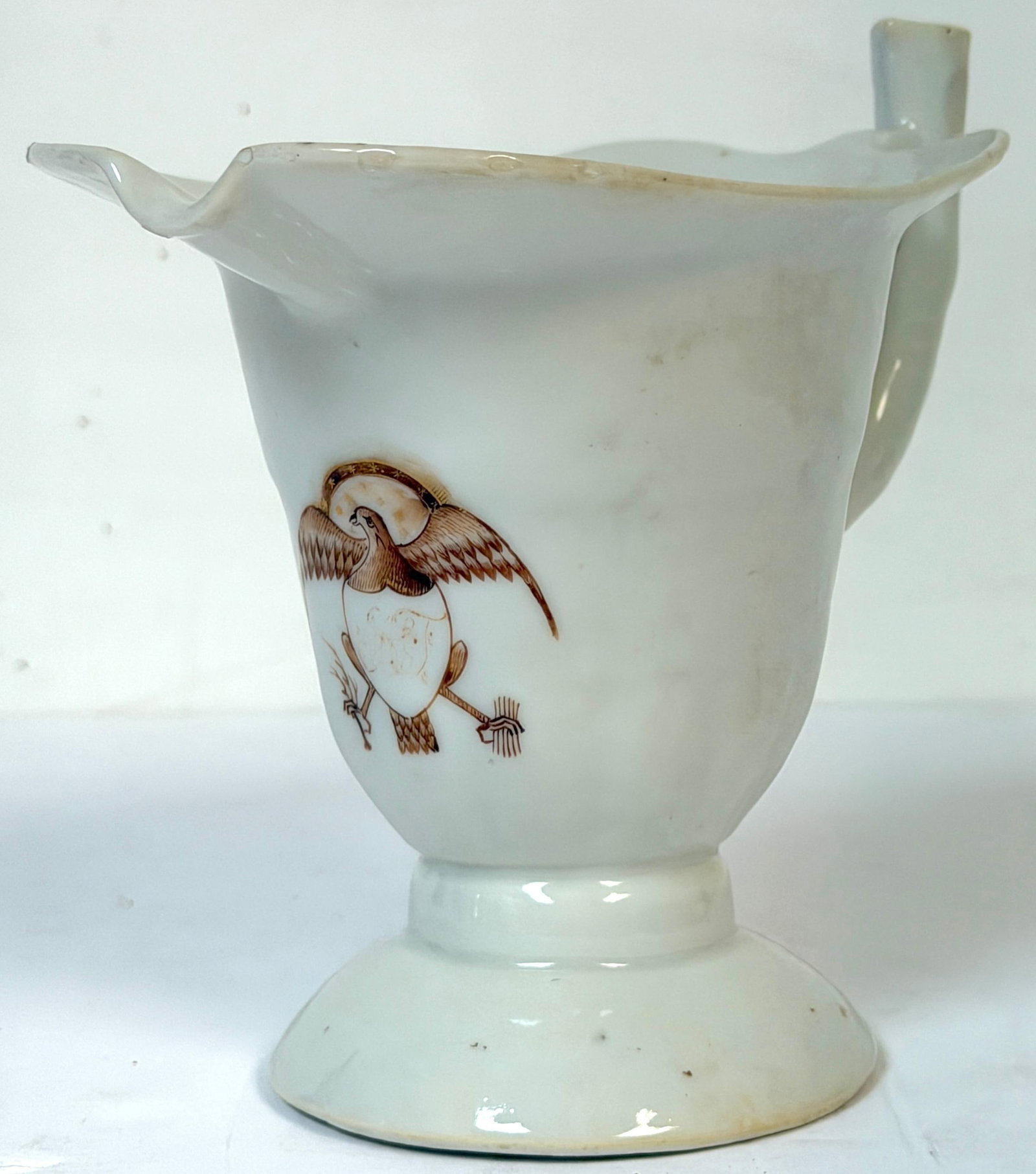 Rare Chinese Export Helmet Pitcher American Eagle Armorial, For American Market - 15