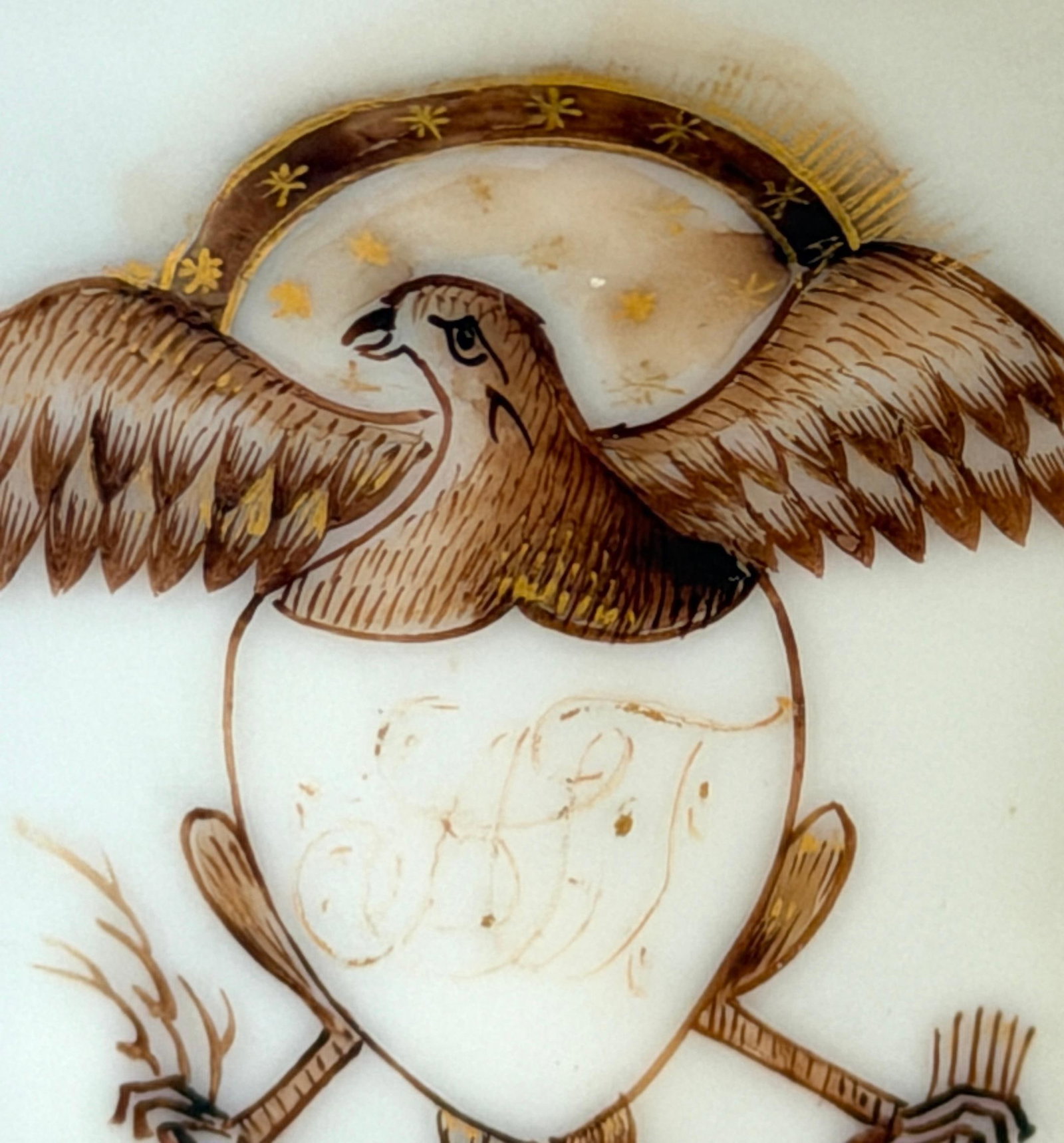 Rare Chinese Export Helmet Pitcher American Eagle Armorial, For American Market - 7