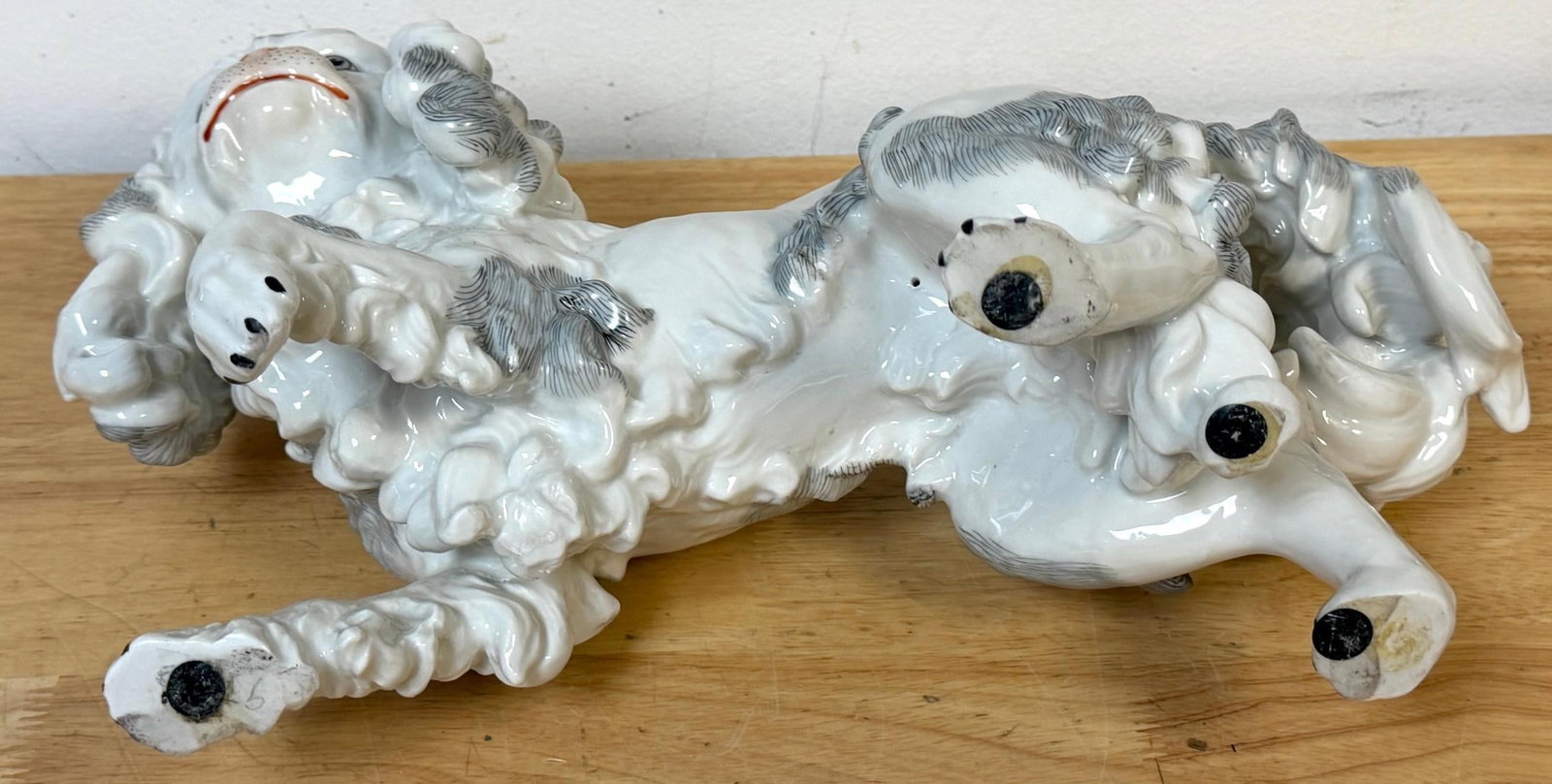 Large Dresden Porcelain Standing Toy Spaniel King Charles / Pekingese, 1900s - 11
