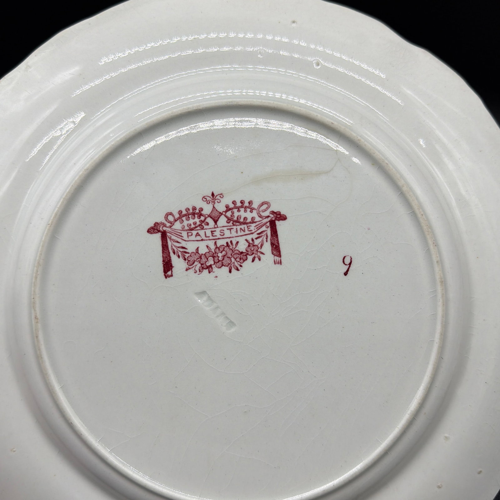 A Pair of Antique Staffordshire "Palestine" Pink Transfer Decorated Plates, 1830's - 7