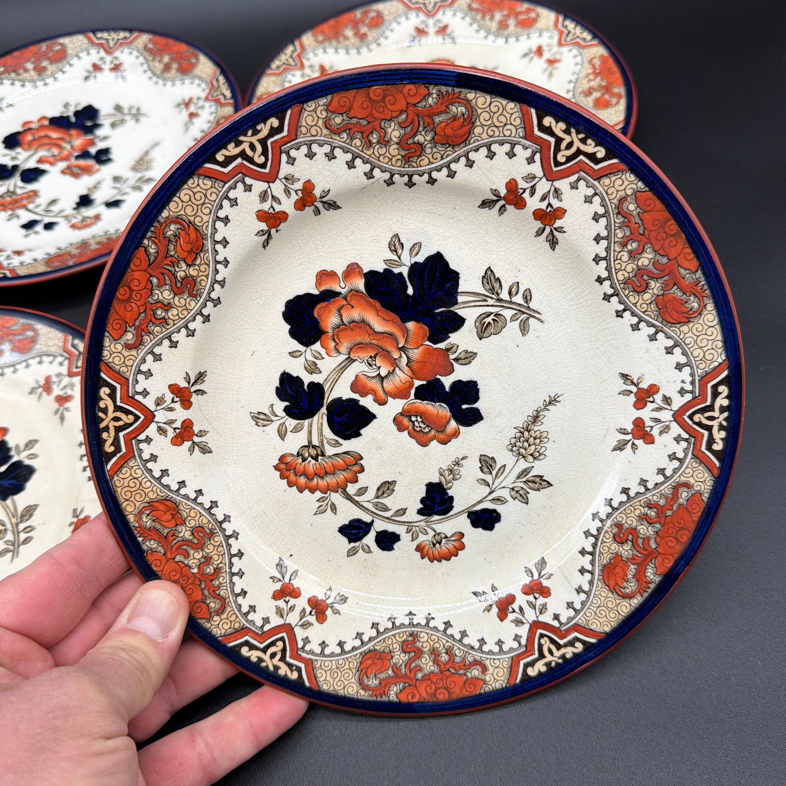 A Set of 4 Antique Doulton's Alma Pattern Plates, Circa 1880's - 4
