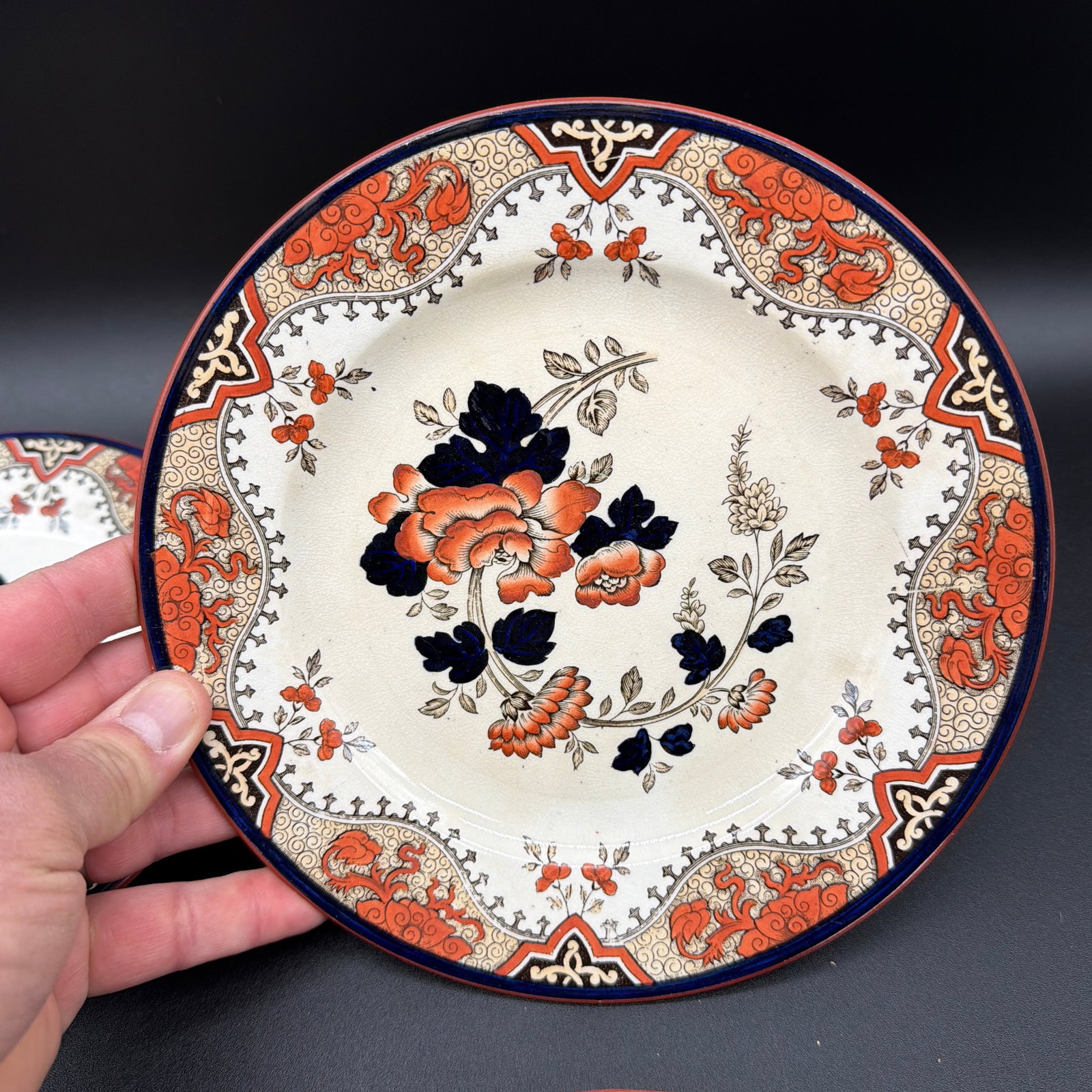 A Set of 4 Antique Doulton's Alma Pattern Plates, Circa 1880's - 5