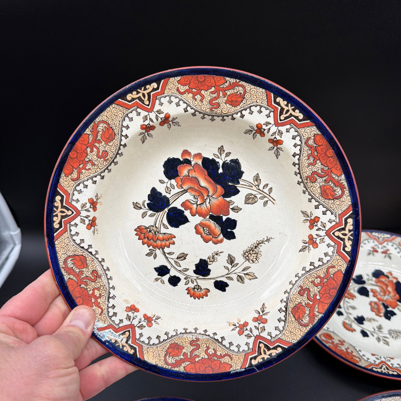 A Set of 4 Antique Doulton's Alma Pattern Soup Plates, Circa 1880's - 5