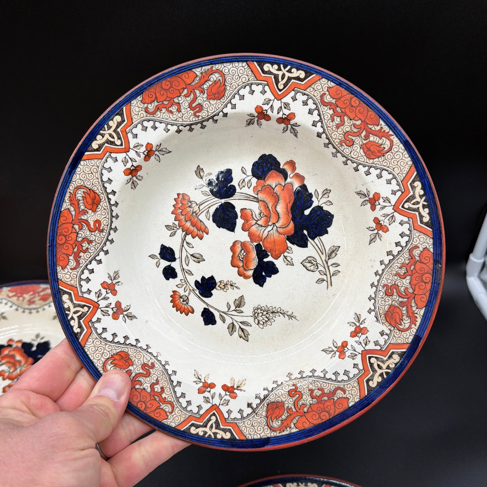 A Set of 4 Antique Doulton's Alma Pattern Soup Plates, Circa 1880's - 6