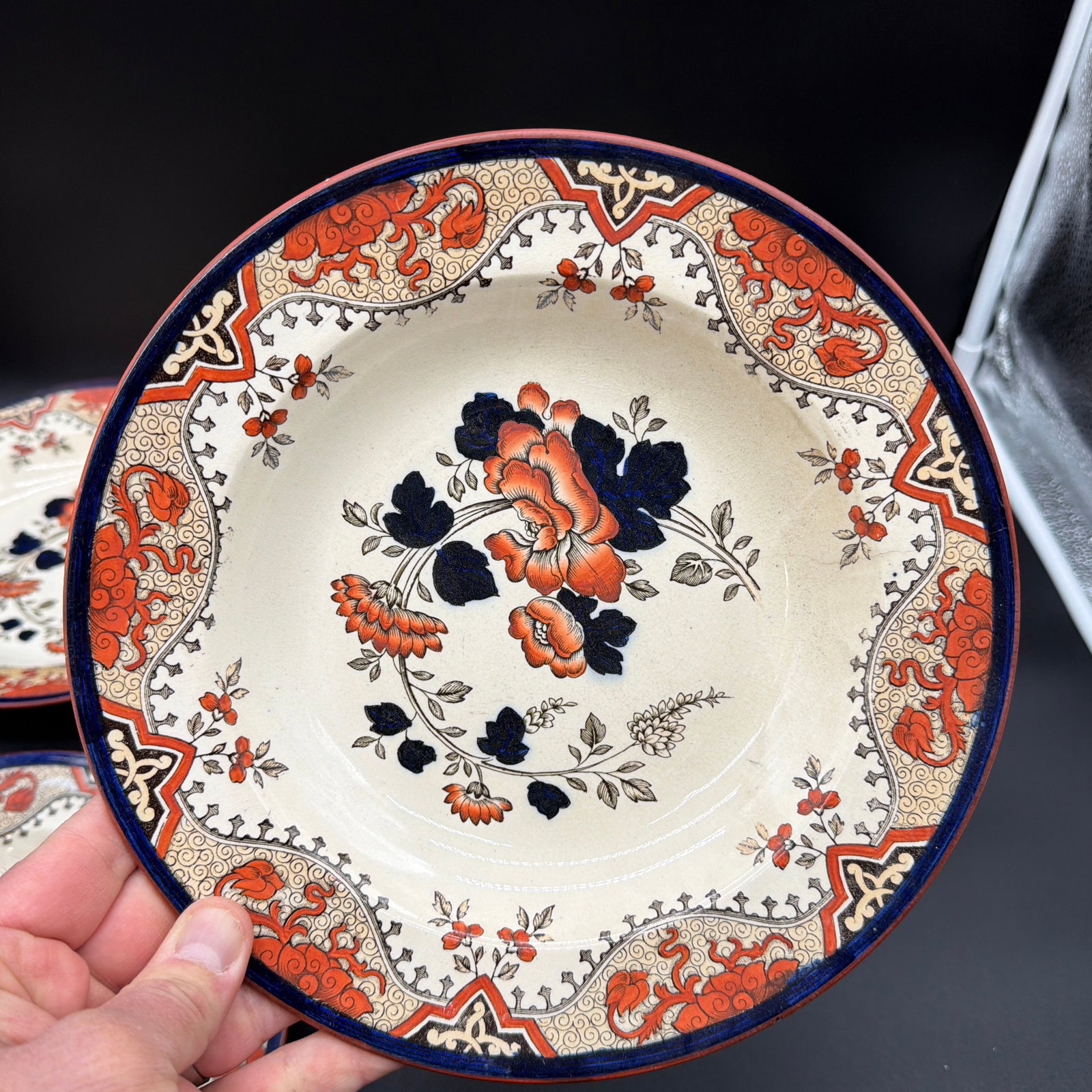 A Set of 4 Antique Doulton's Alma Pattern Soup Plates, Circa 1880's - 7
