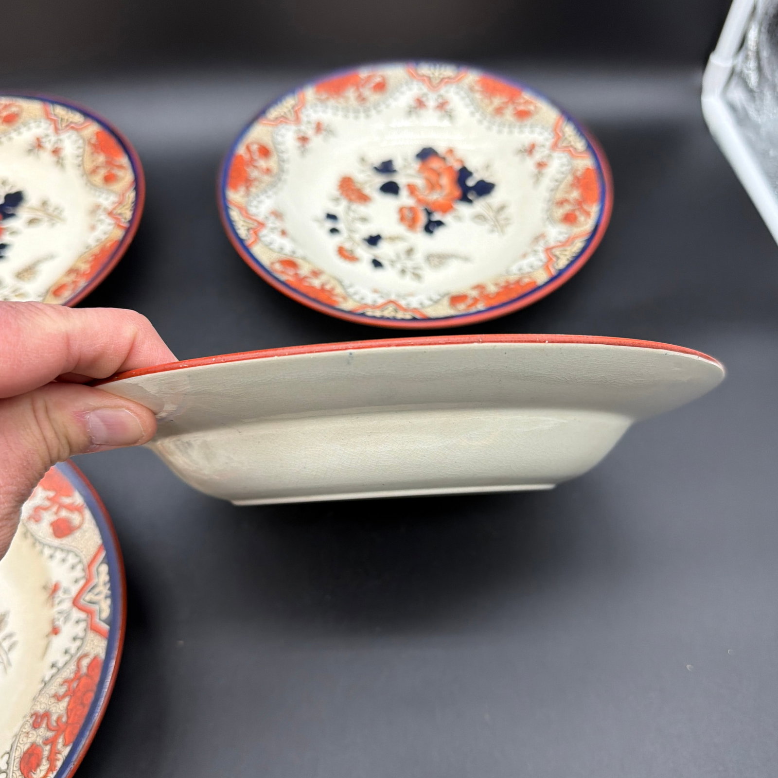 A Set of 4 Antique Doulton's Alma Pattern Soup Plates, Circa 1880's - 8