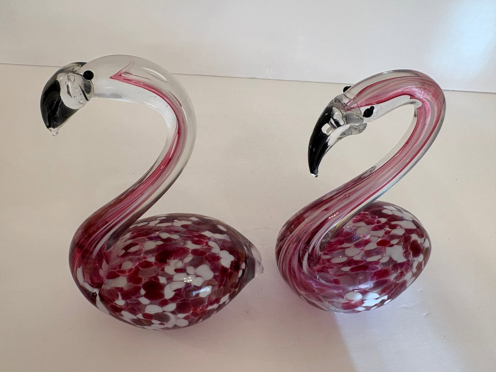 Murano Vintage Hand Blown Glass Flamingos, a Pair - 2