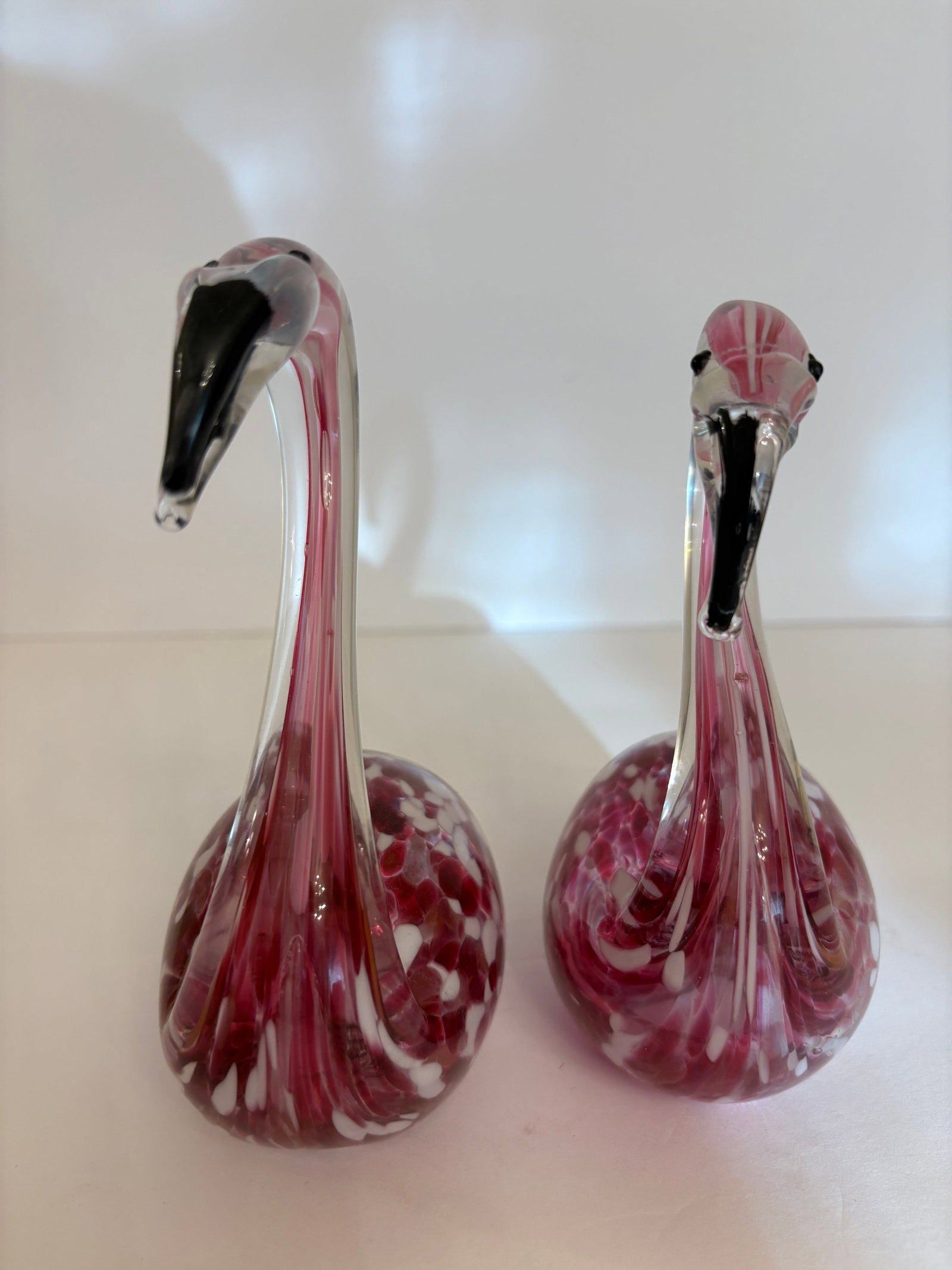 Murano Vintage Hand Blown Glass Flamingos, a Pair - 4