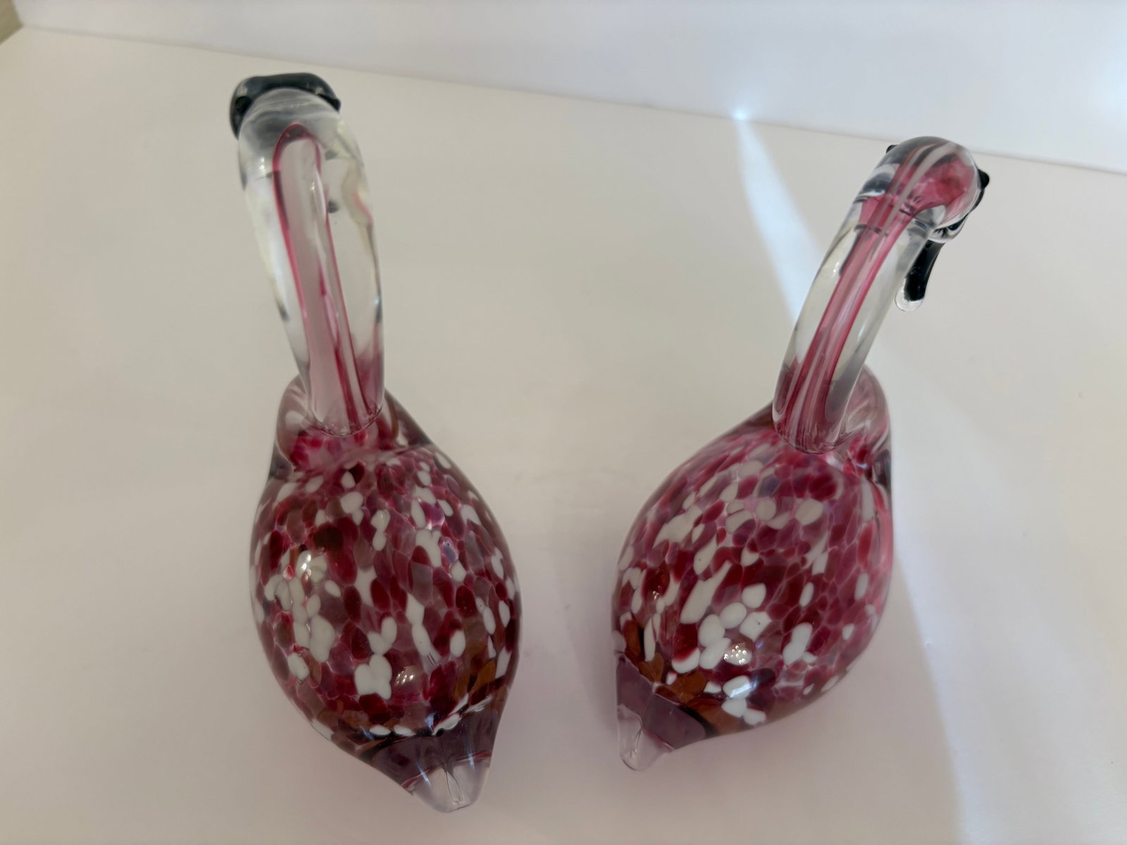 Murano Vintage Hand Blown Glass Flamingos, a Pair - 5