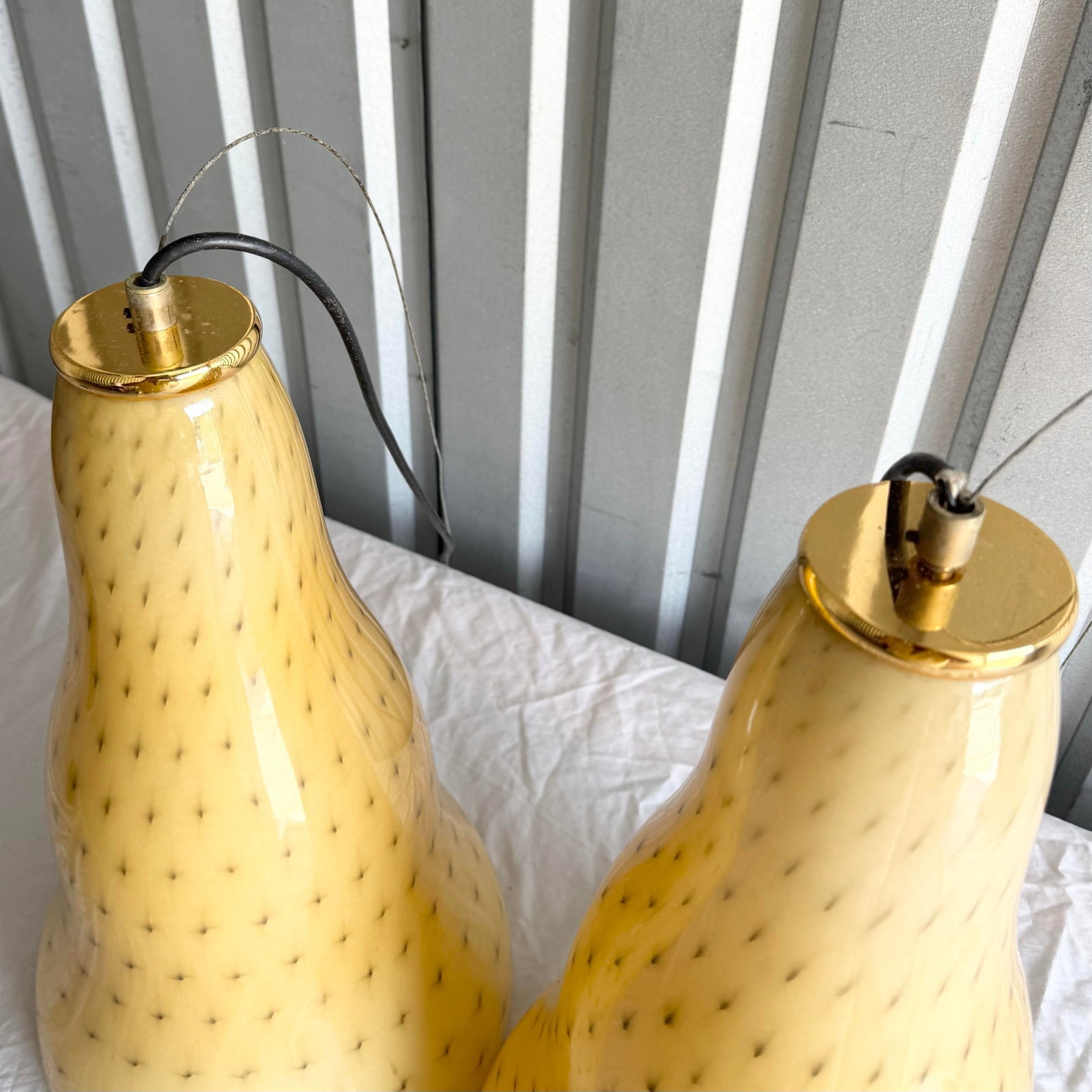 Vintage Italian Glass Pendant Lamps by Toso & Massari for Leucos - A Pair - 3
