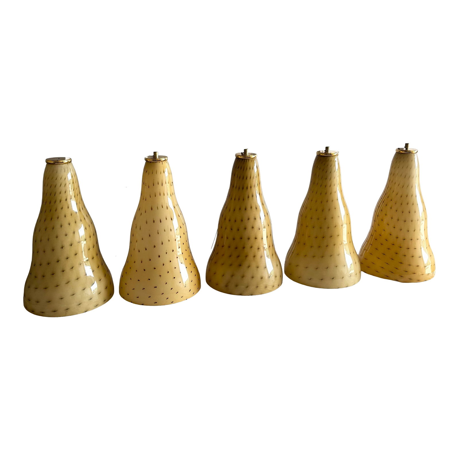 Vintage Italian Glass Pendant Lamps by Toso & Massari for Leucos - Set of 5 (1 of 12)