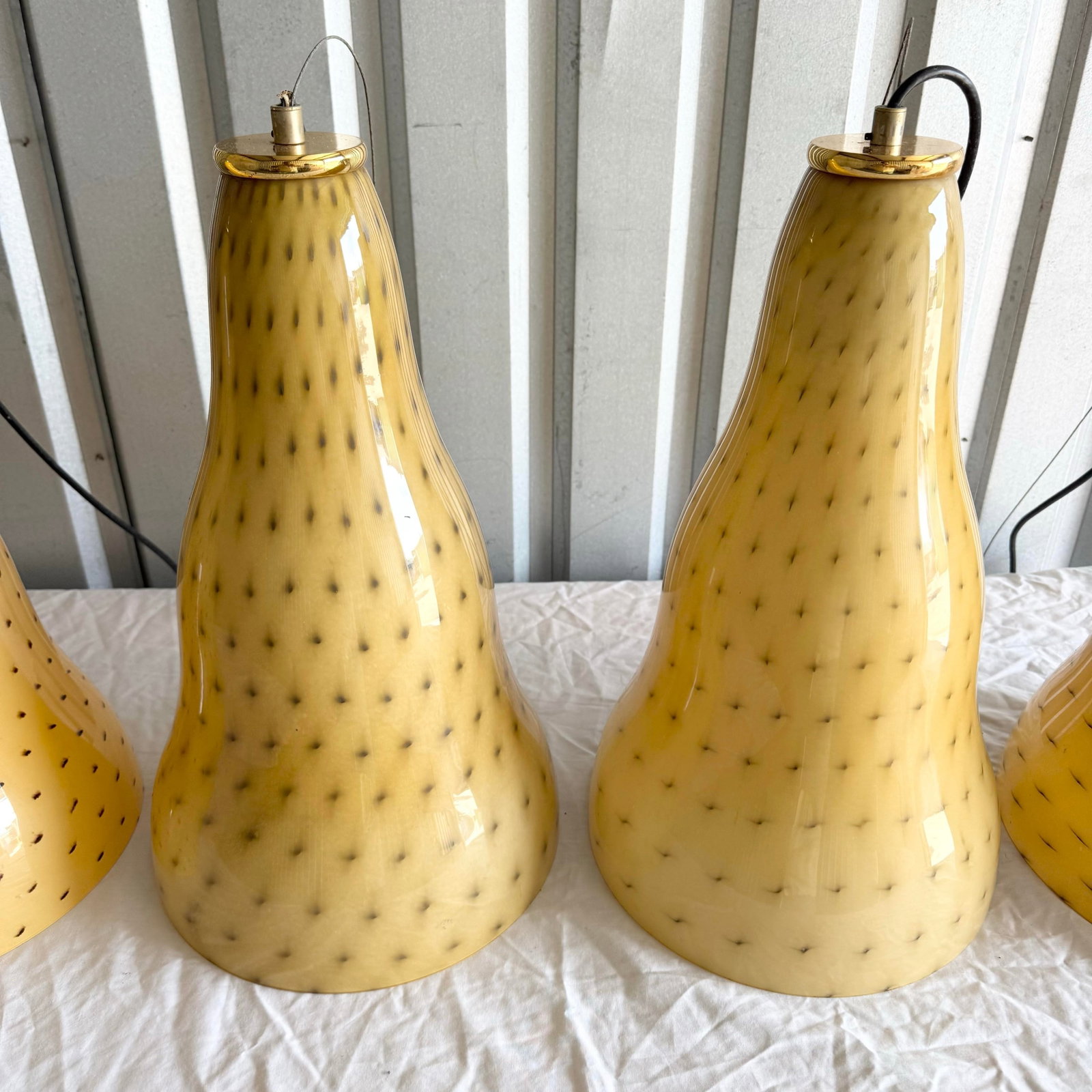 Vintage Italian Glass Pendant Lamps by Toso & Massari for Leucos - Set of 5 - 3
