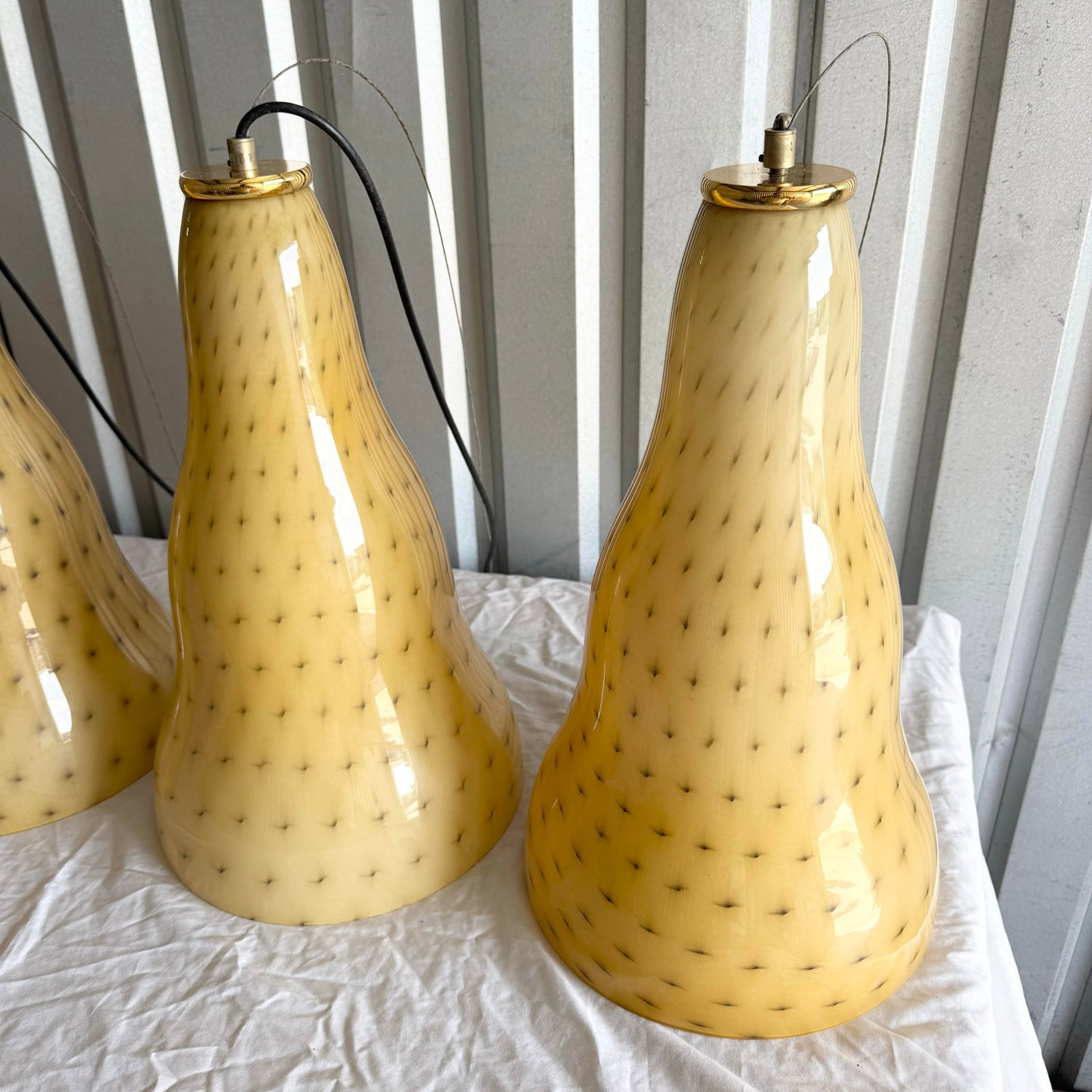 Vintage Italian Glass Pendant Lamps by Toso & Massari for Leucos - Set of 5 - 4