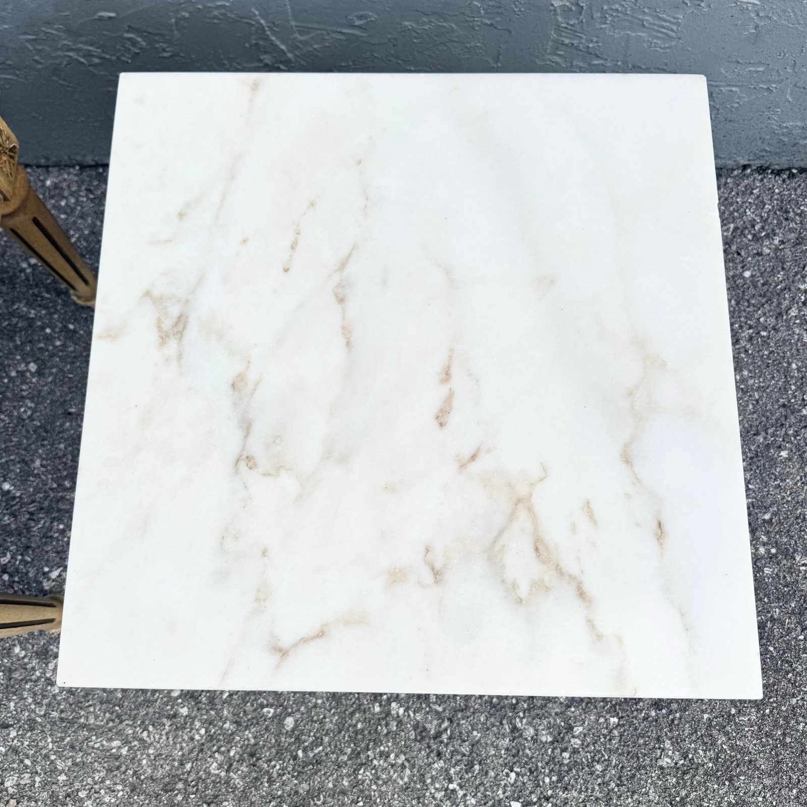 Neoclassical Portuguese Marble Top Wooden Side Tables - A Pair - 5