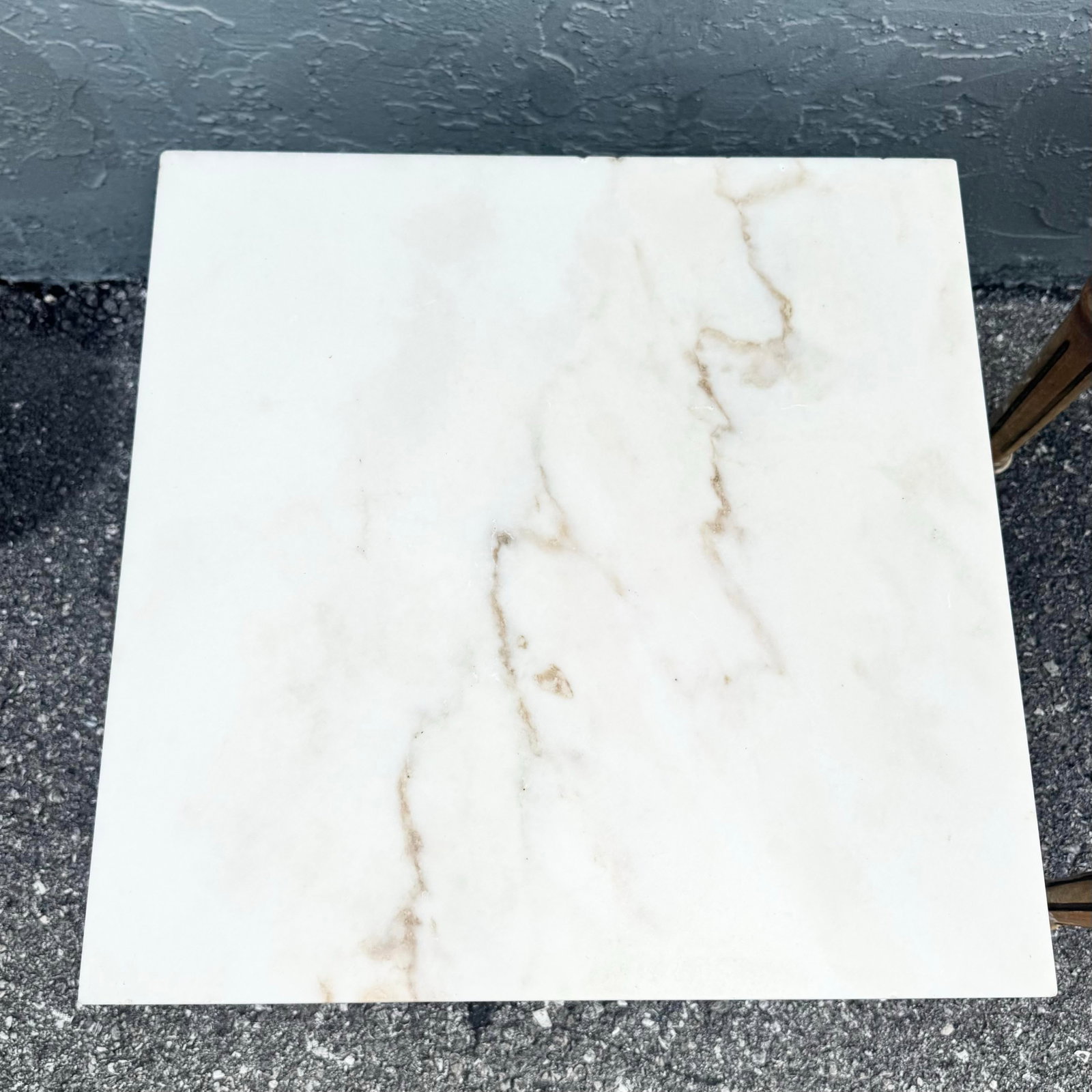 Neoclassical Portuguese Marble Top Wooden Side Tables - A Pair - 6