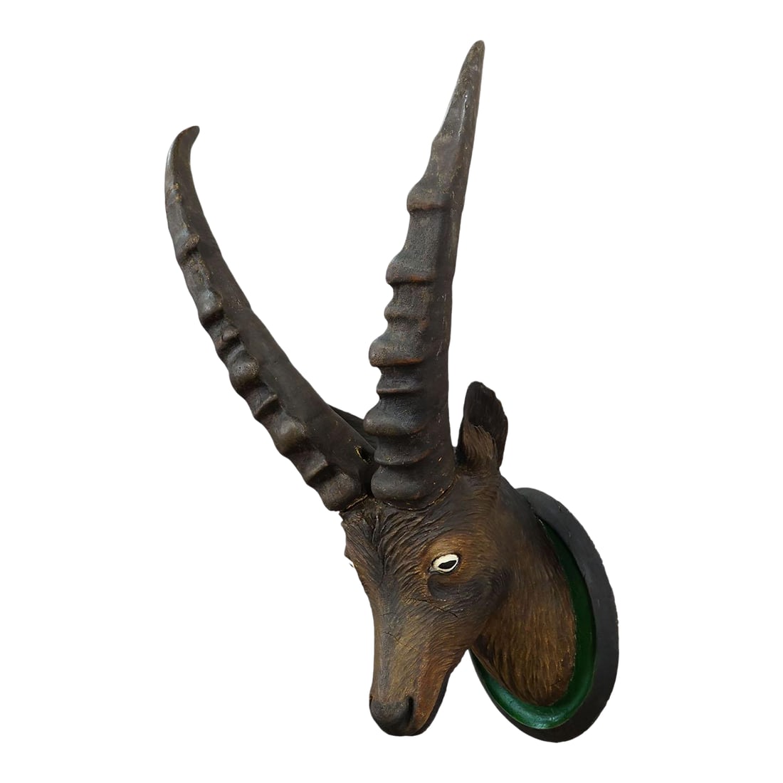 Large Naturalistic Black Forest Carved Ibex Head, Ca. 1900s (1 of 9)