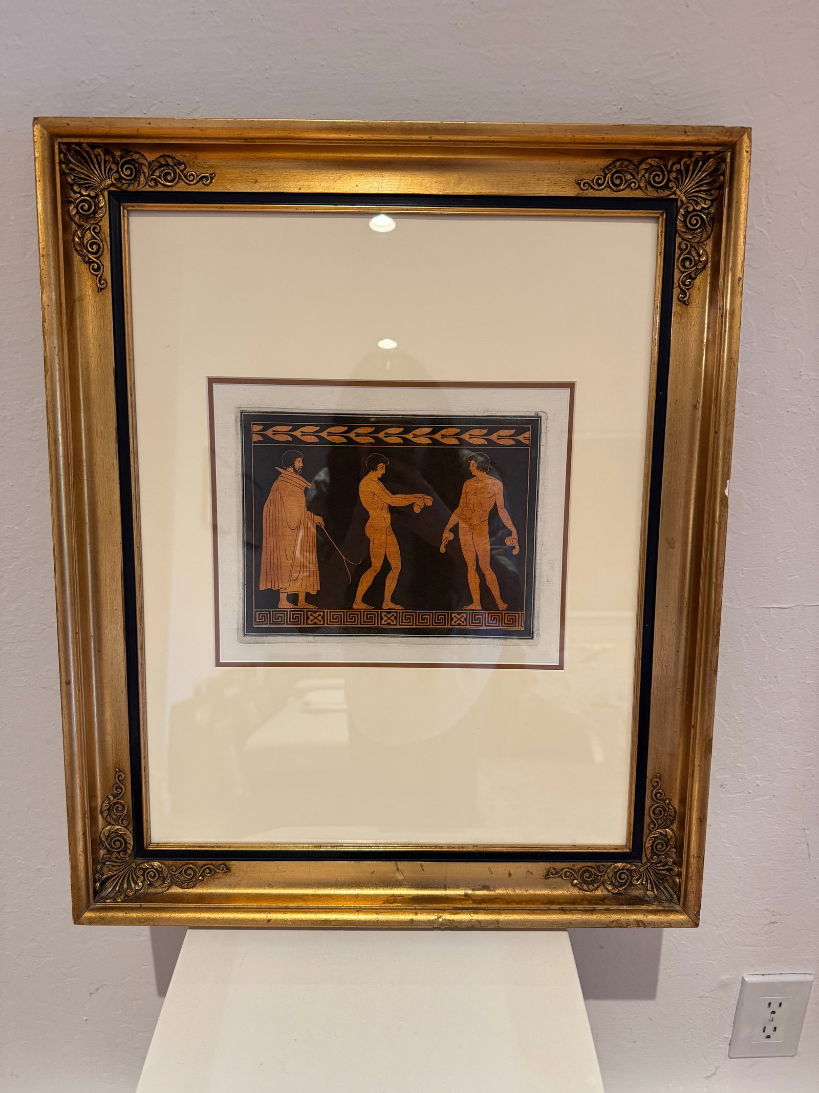 18th Century Neoclassical Aquatint Engraving No. 38 | Hamilton Collection | Greek Vase Scene | Doubl - 2