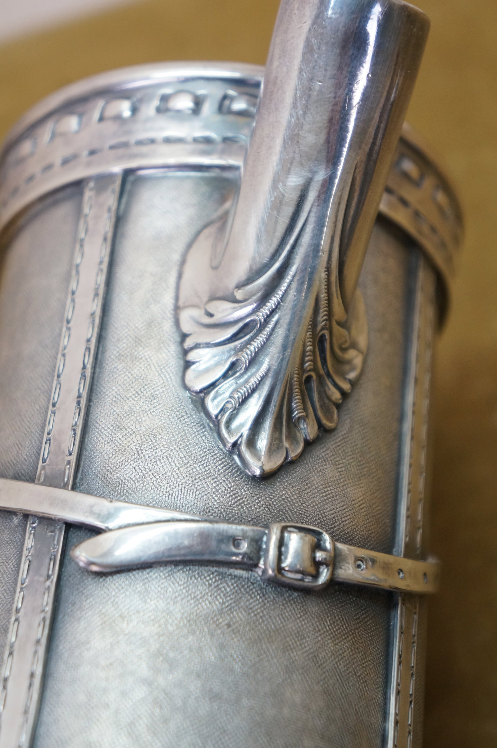 Rare Antique 1921 George Berry Derby Silverplated Golf Bag Cocktail Shaker 13" - 14