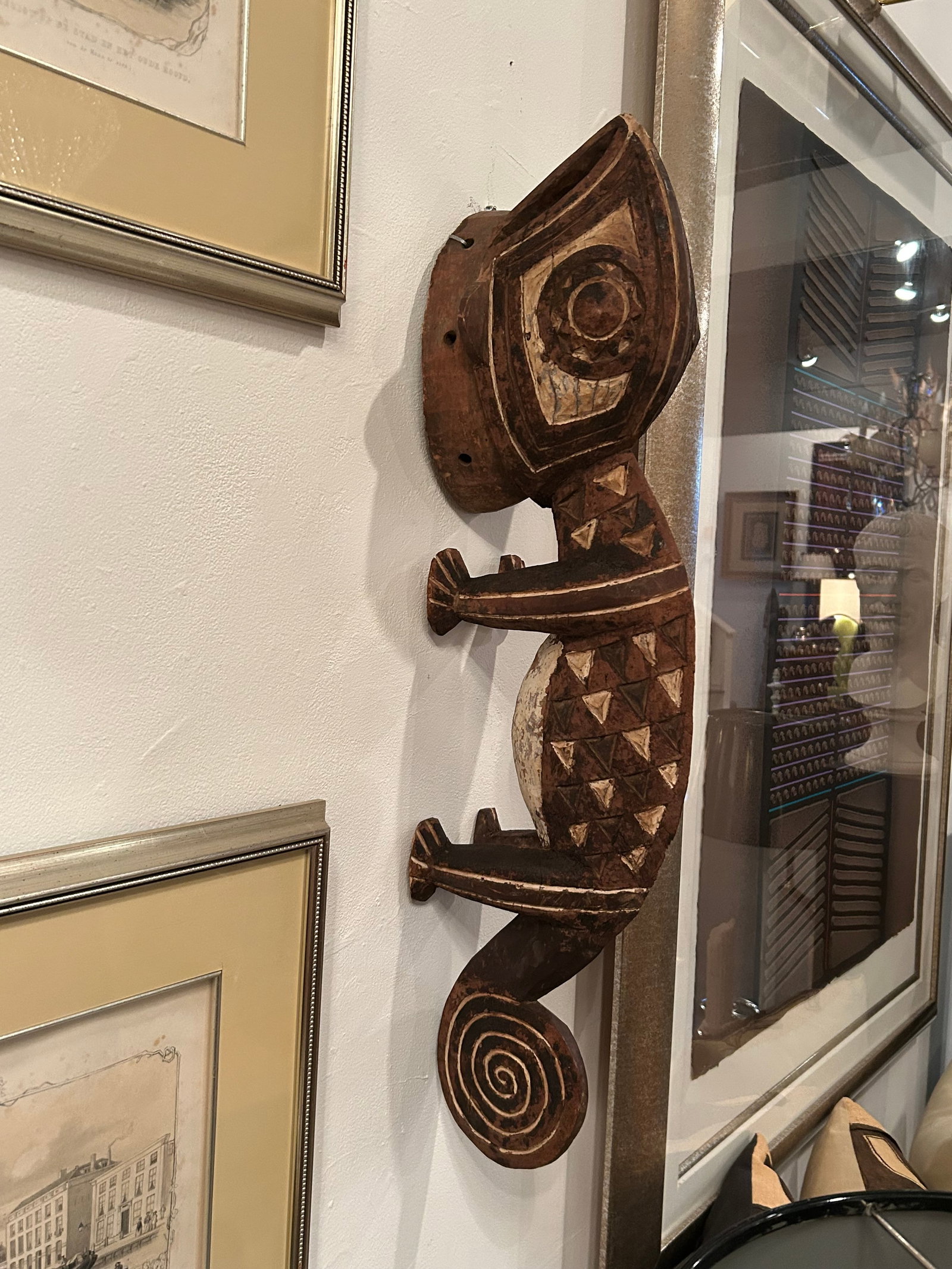 African Hand Carved Animal Wall Sculpture - 8