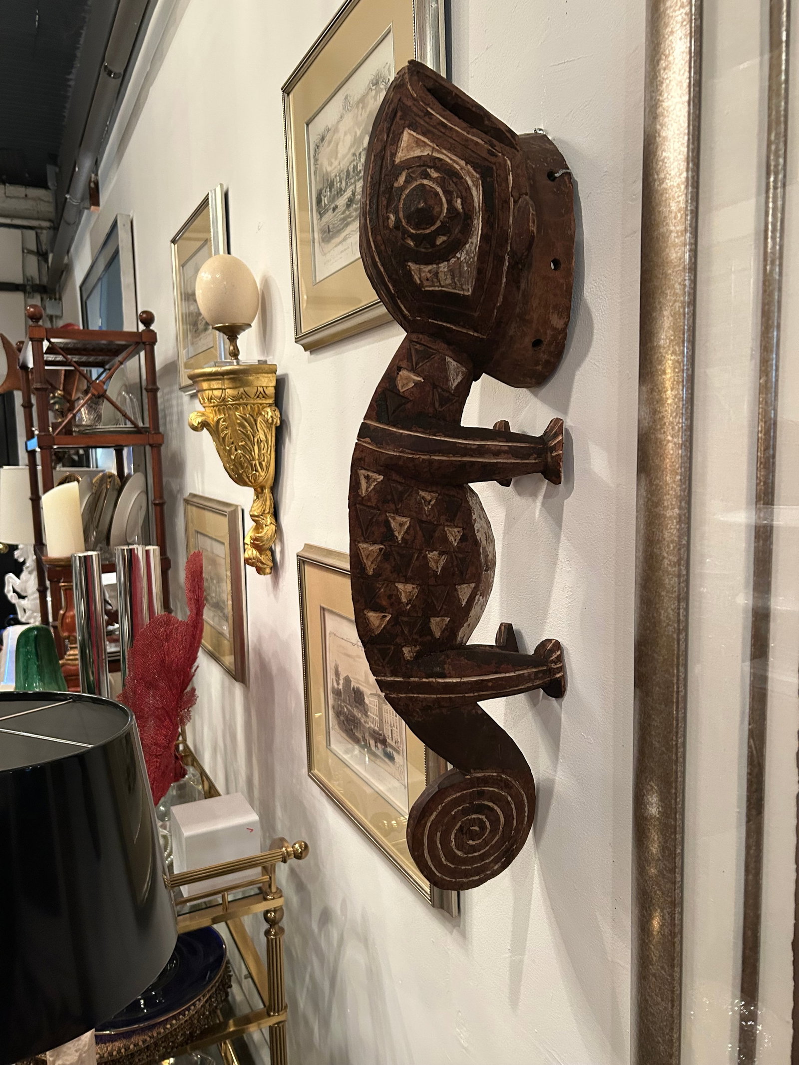 African Hand Carved Animal Wall Sculpture - 9