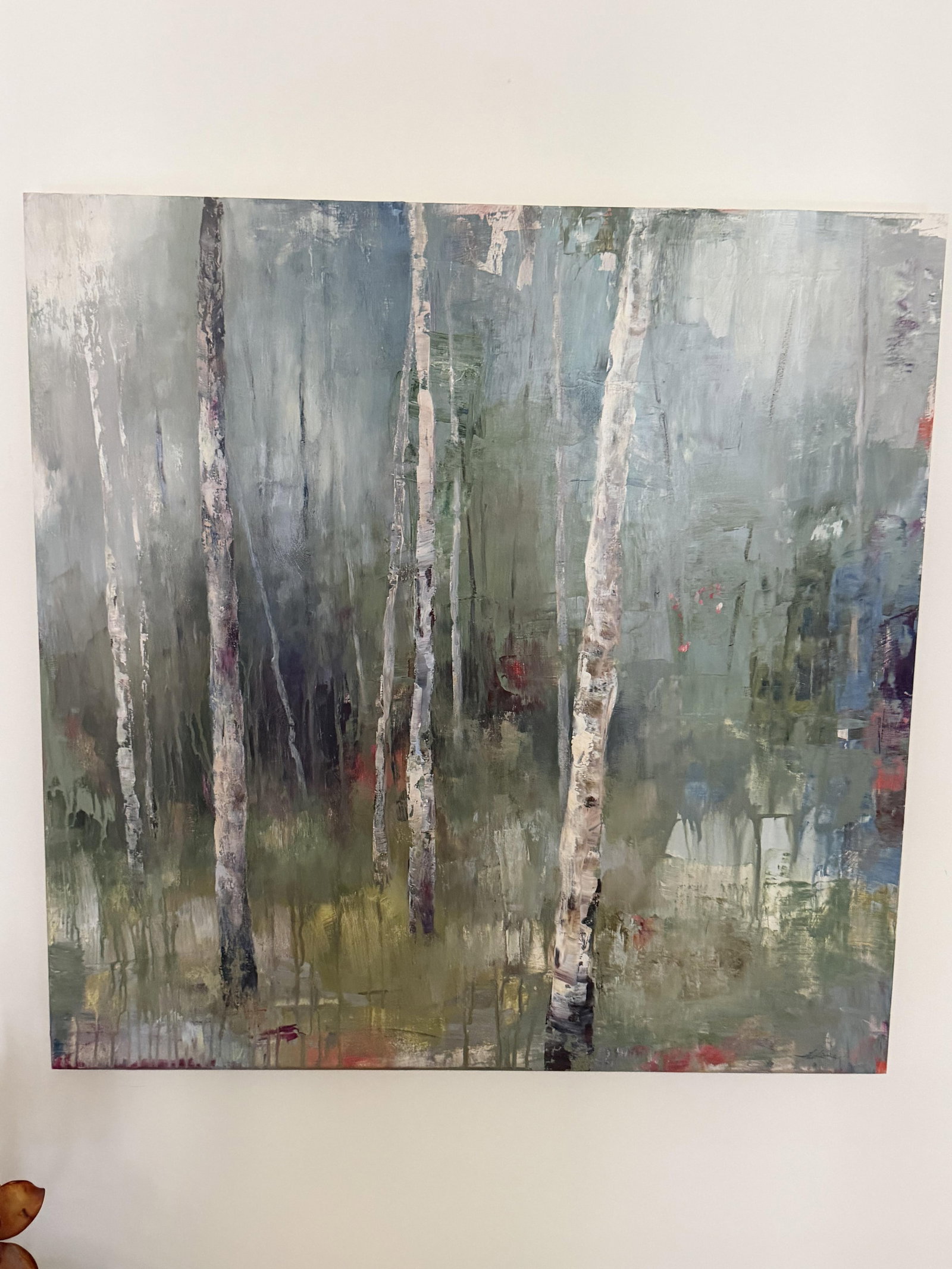 Tracey Lane "Shimmer Iii" Original Birch Tree Landscape - Large 30" Acrylic on Panel - 2
