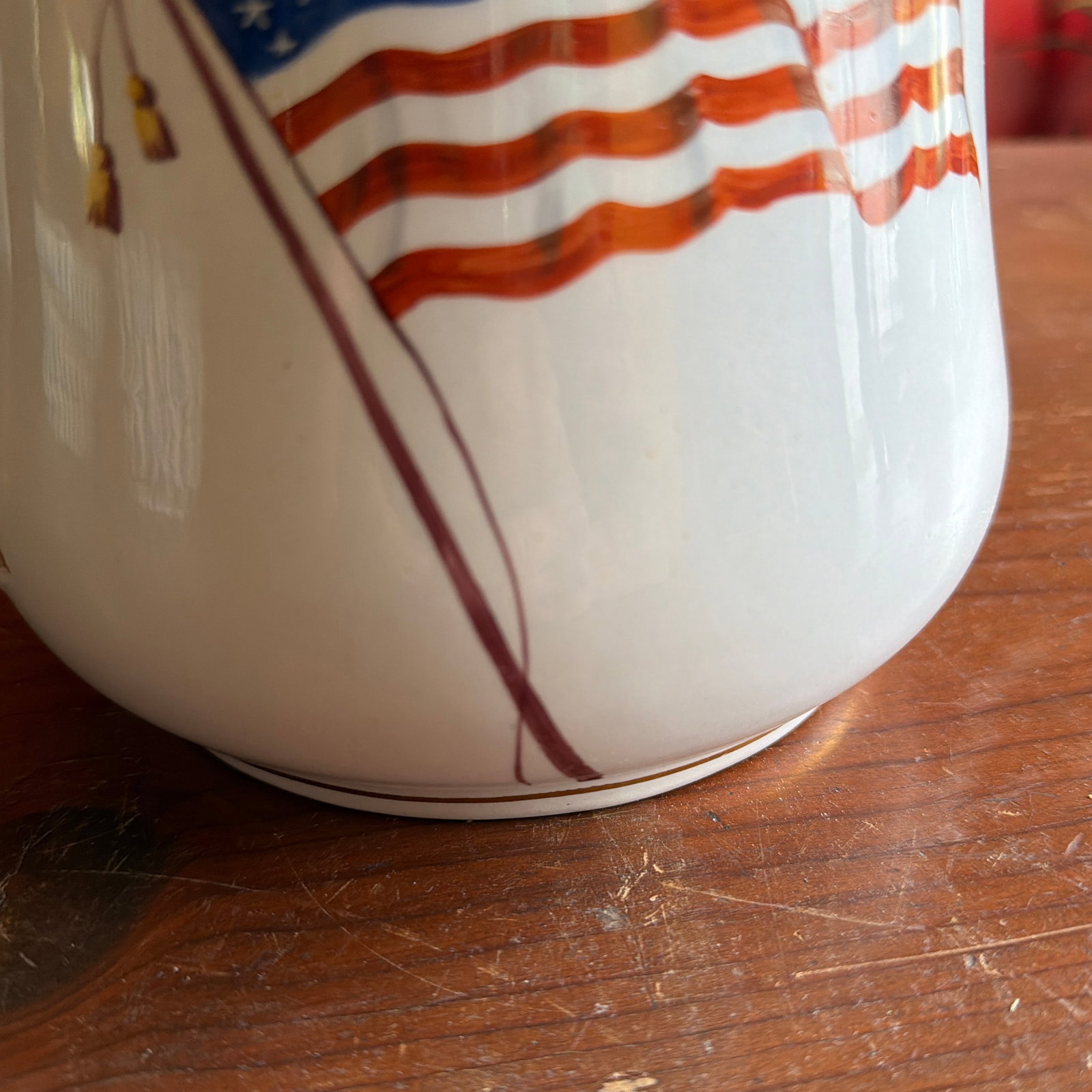 Rare Antique White Ironstone Pitcher With 36-Star American Flag, John Maddock & Son, Circa 1864 - 5