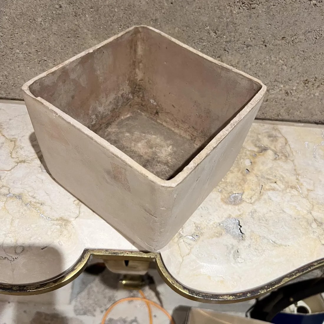1960s Architectural Pottery Square Bisque Planter Style John Follis - 4