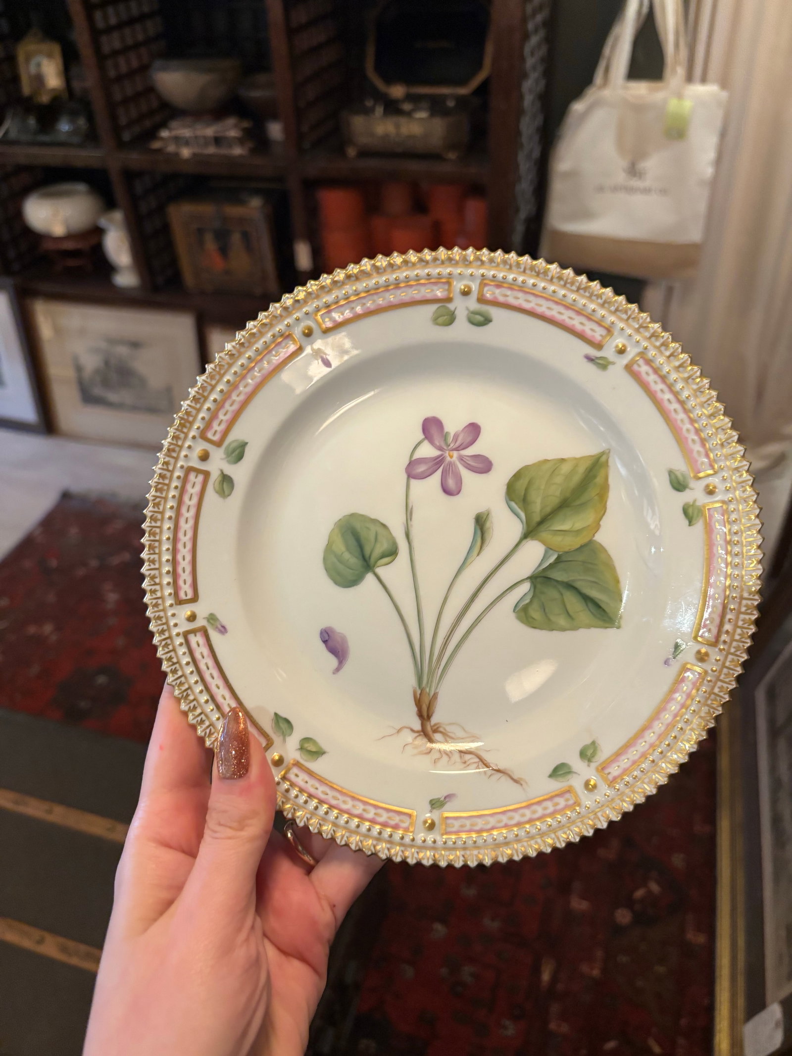Rare Vintage Royal Copenhagen Flora Danica Porcelain Place Setting – Hand-Painted Botanical - 10