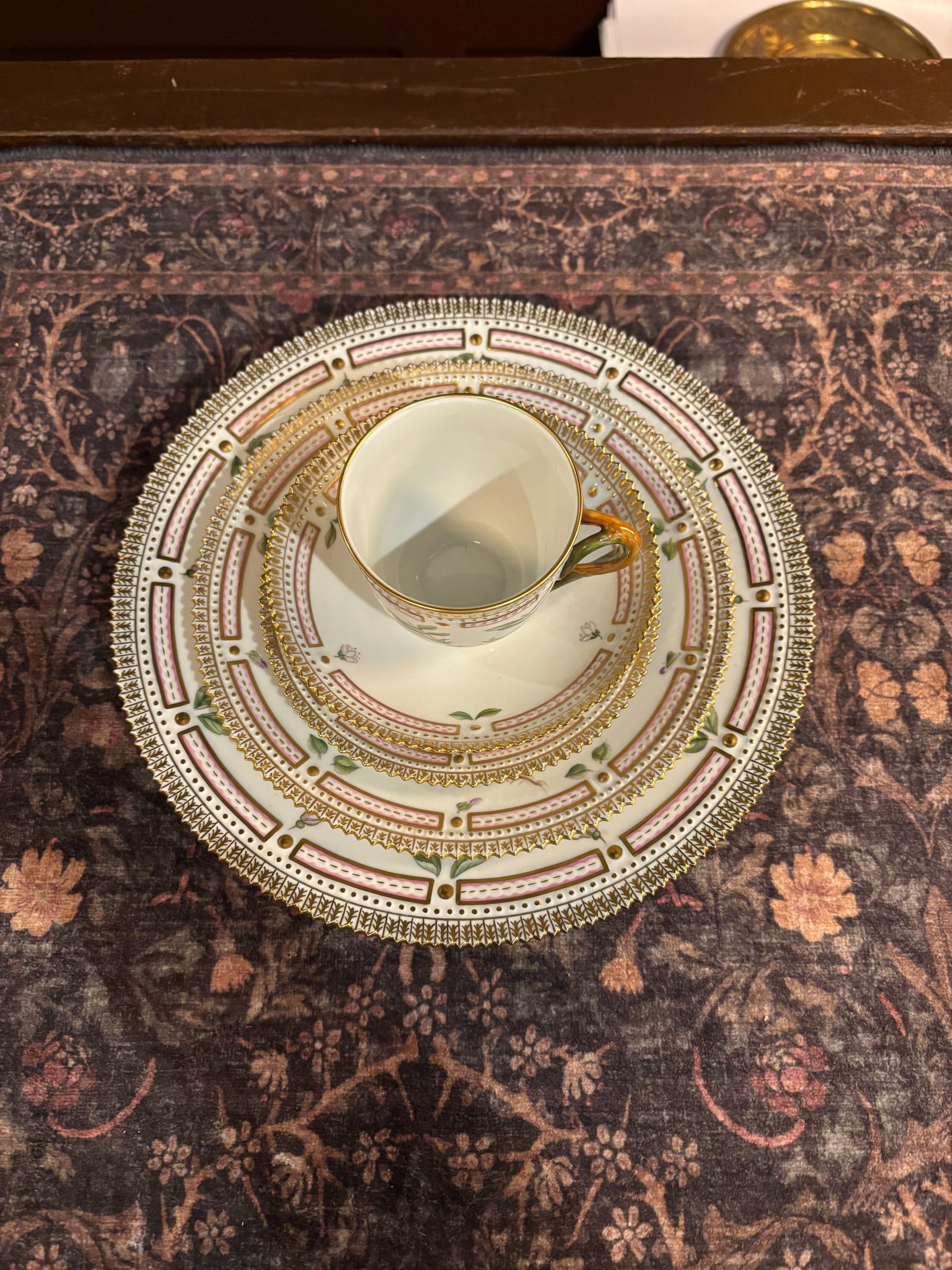 Rare Vintage Royal Copenhagen Flora Danica Porcelain Place Setting – Hand-Painted Botanical - 6