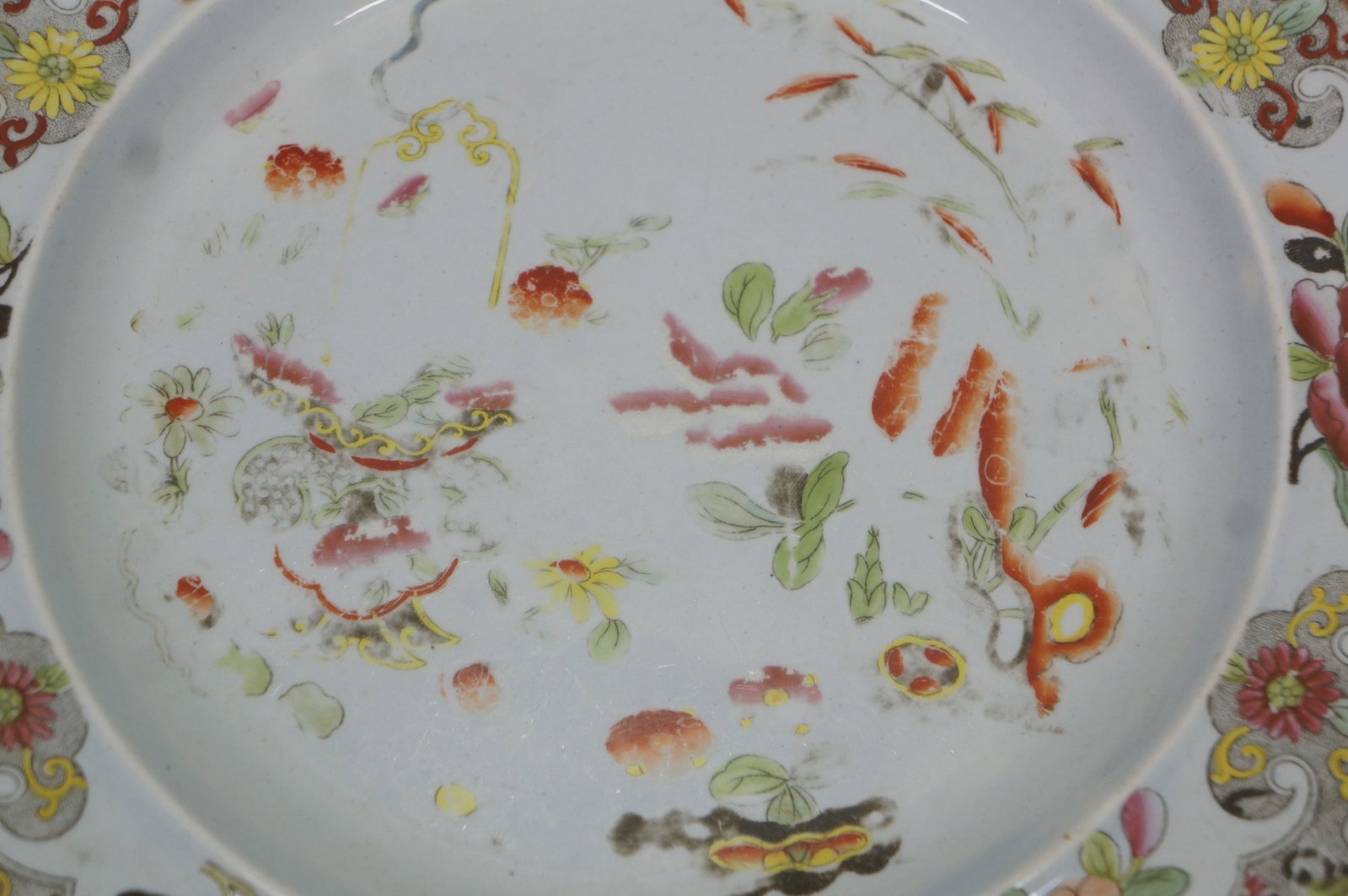 Antique Stephan Folch Ironstone Imari Bamboo & Basket China Dinner Plates - Set of 16 - 10