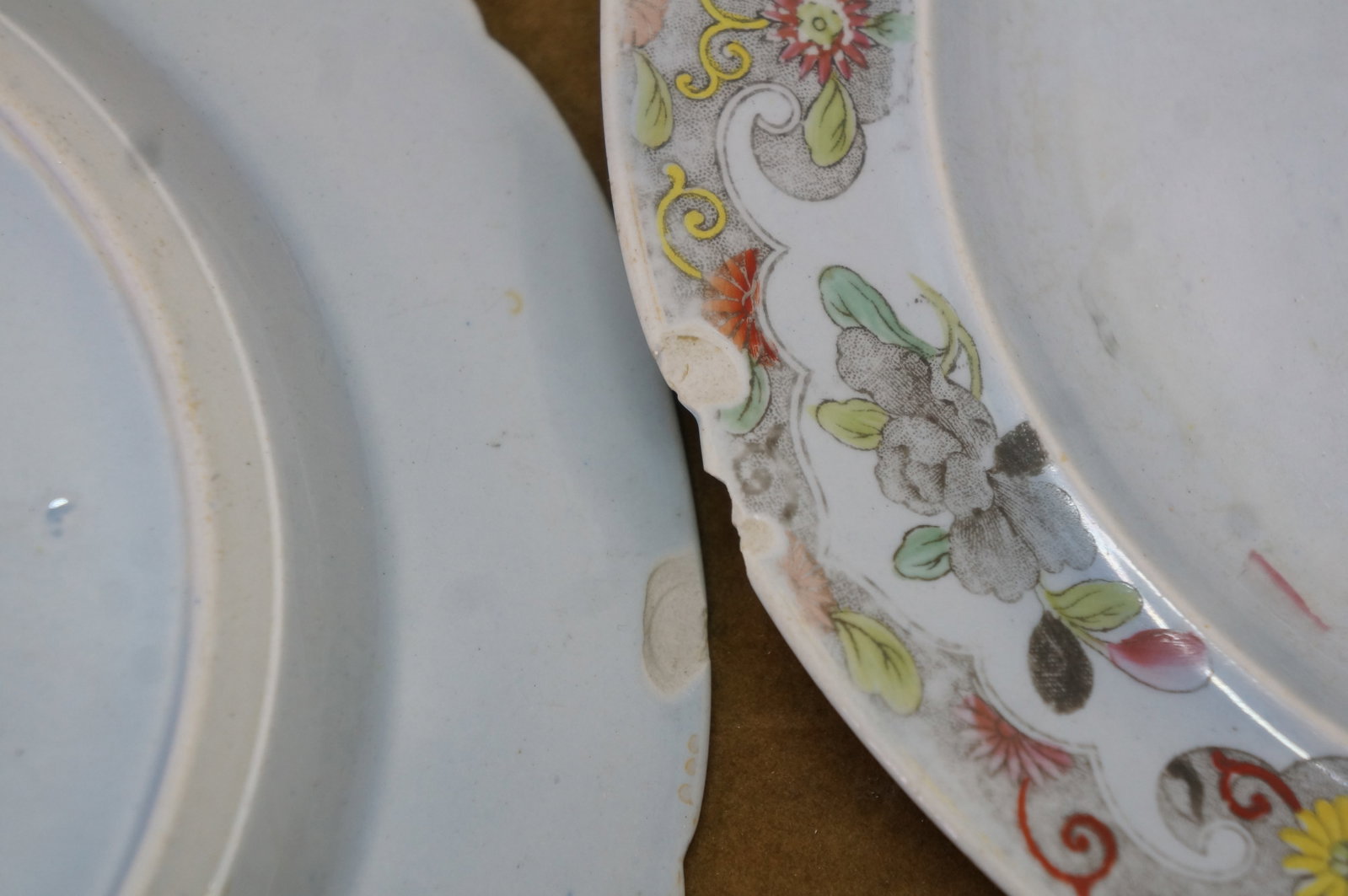 Antique Stephan Folch Ironstone Imari Bamboo & Basket China Dinner Plates - Set of 16 - 8
