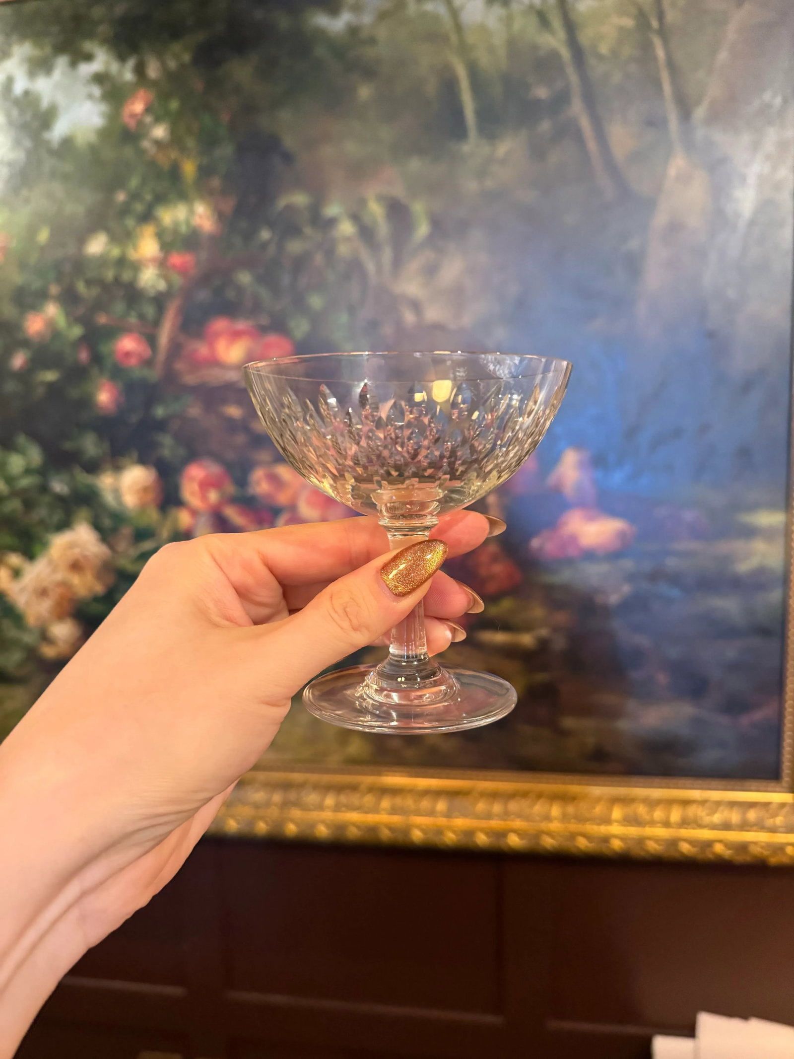 Antique Baccarat Crystal Sherbet / Coupe Glasses – Set of 8, Cut Crystal Dessert Stems, 4" - 2