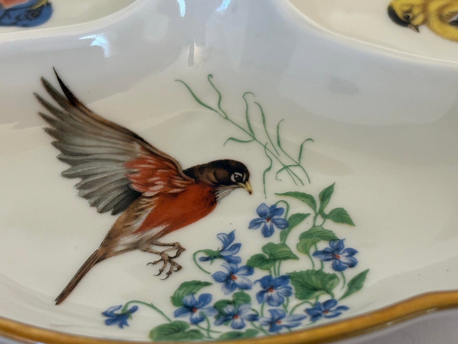 1940's Limoges, France Divided Porcelain Dish Trimeed in 24k Gold - 5
