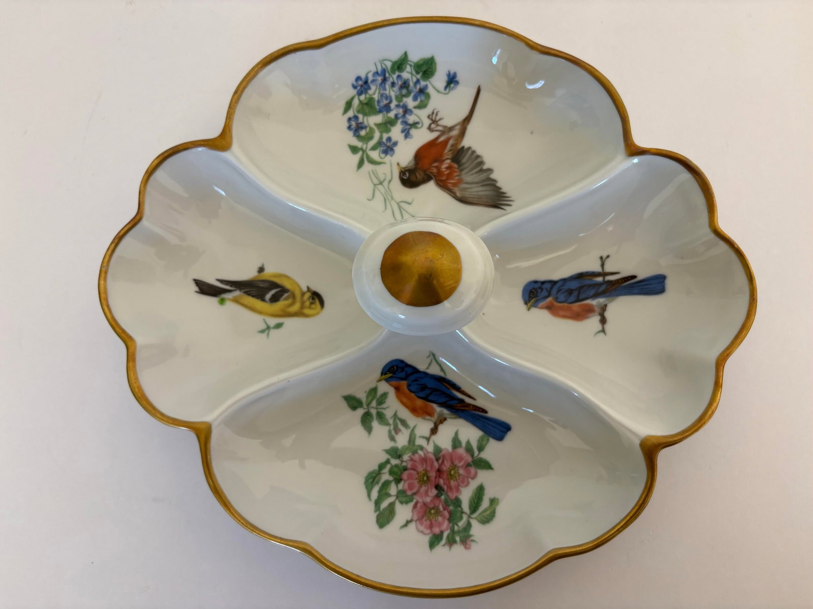 1940's Limoges, France Divided Porcelain Dish Trimeed in 24k Gold - 7