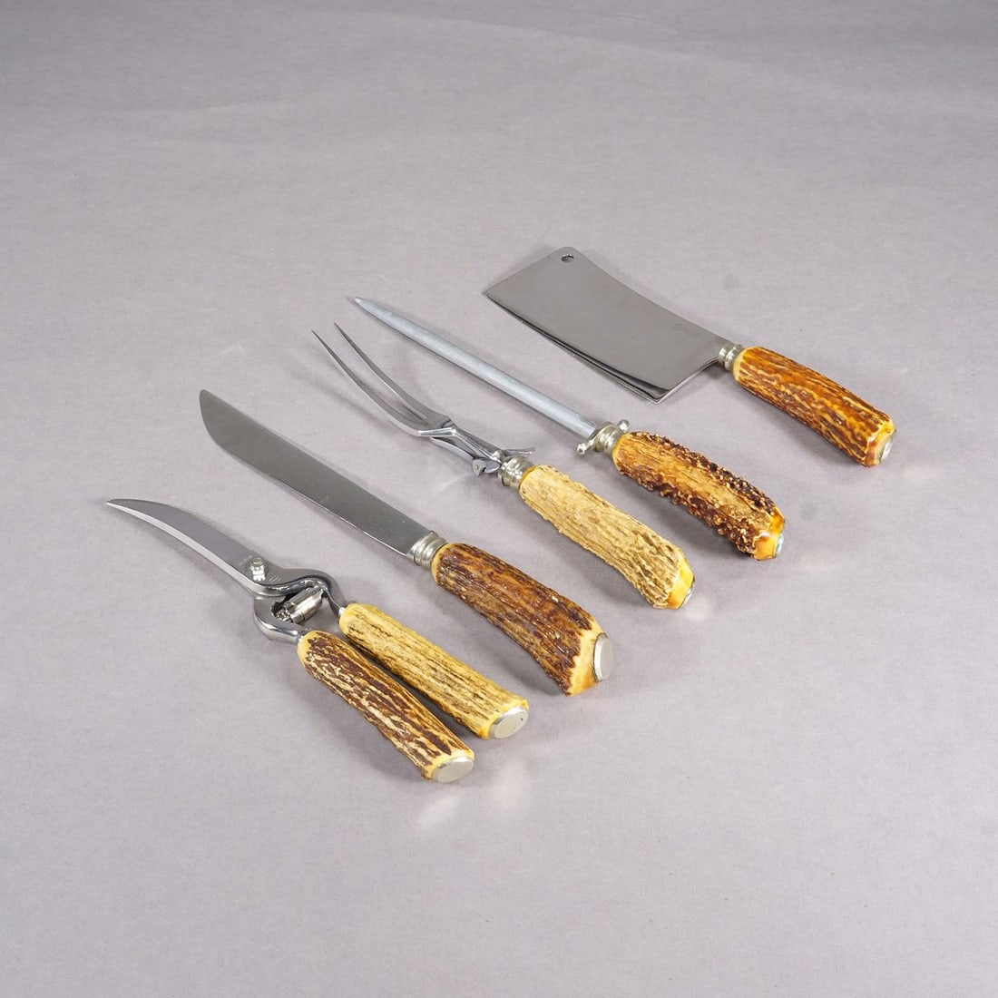Vintage 5-Piece Carving Set With Box - Baron Solingen Germany 1950s - 3