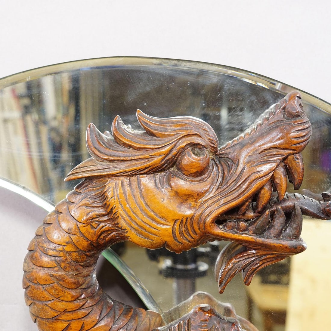 Victorian Mirror With Carved Dragon Attr. To Gabriel Viardot Ca. 1880 - 3